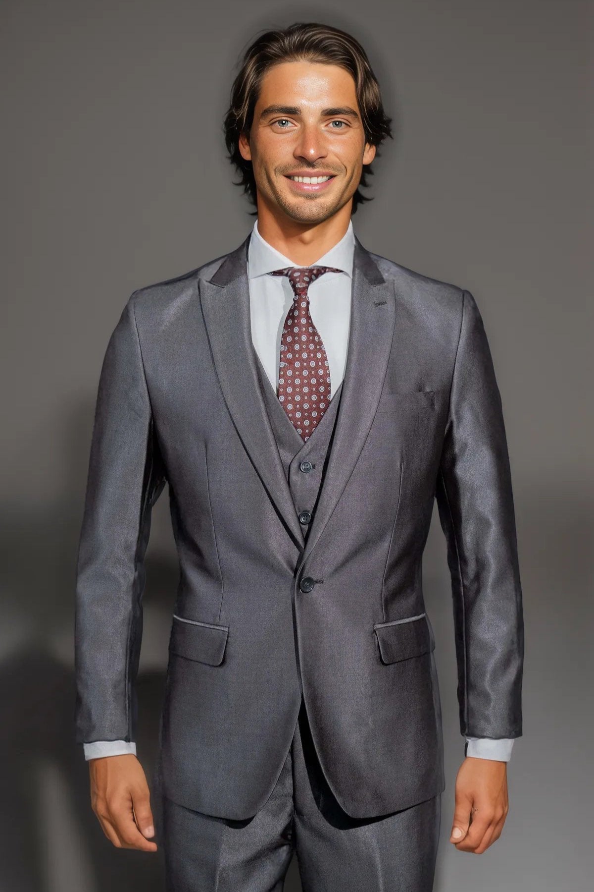 Shark Skin Charcoal Grey Suit