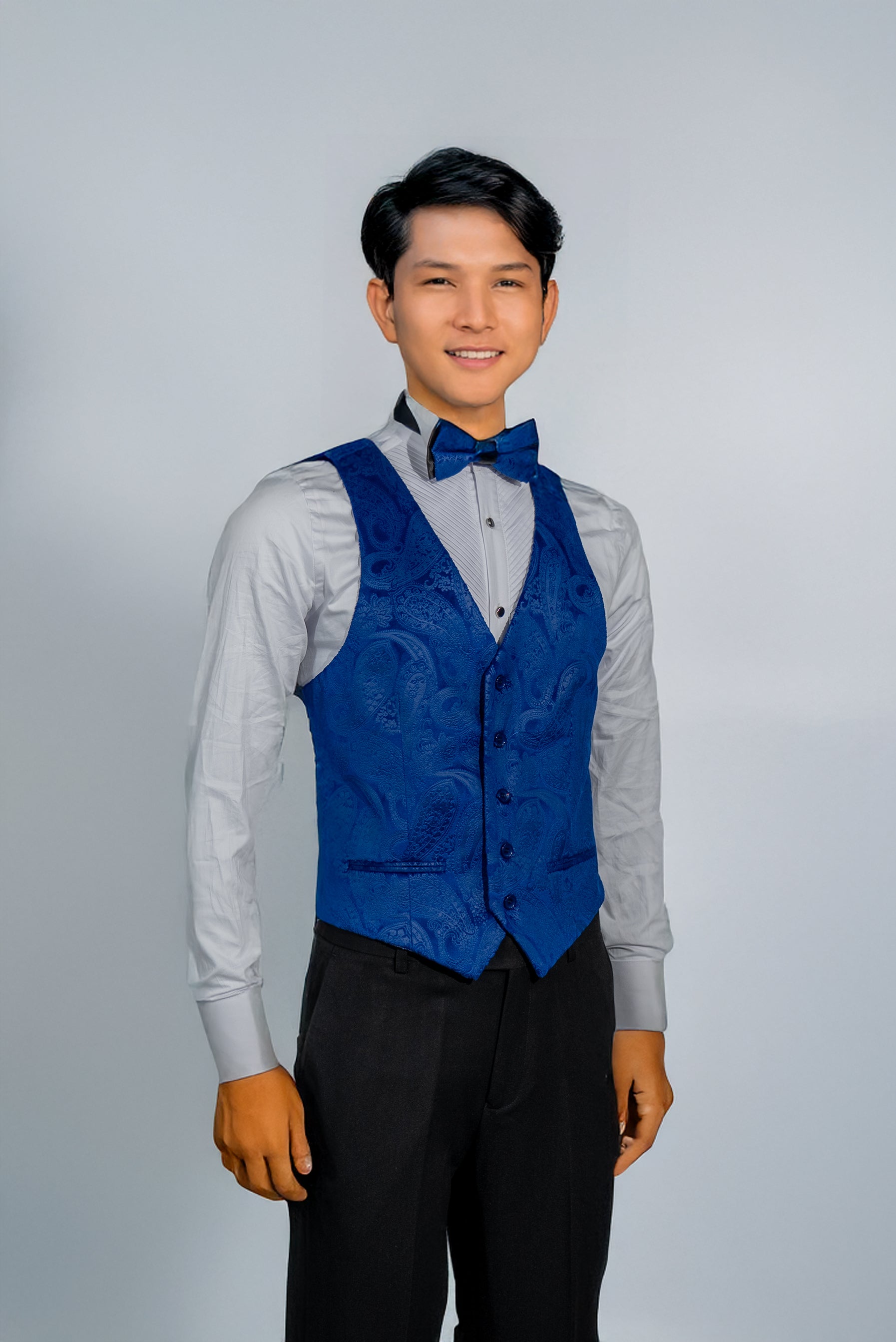 Royal Blue Velvet Paisley Suit