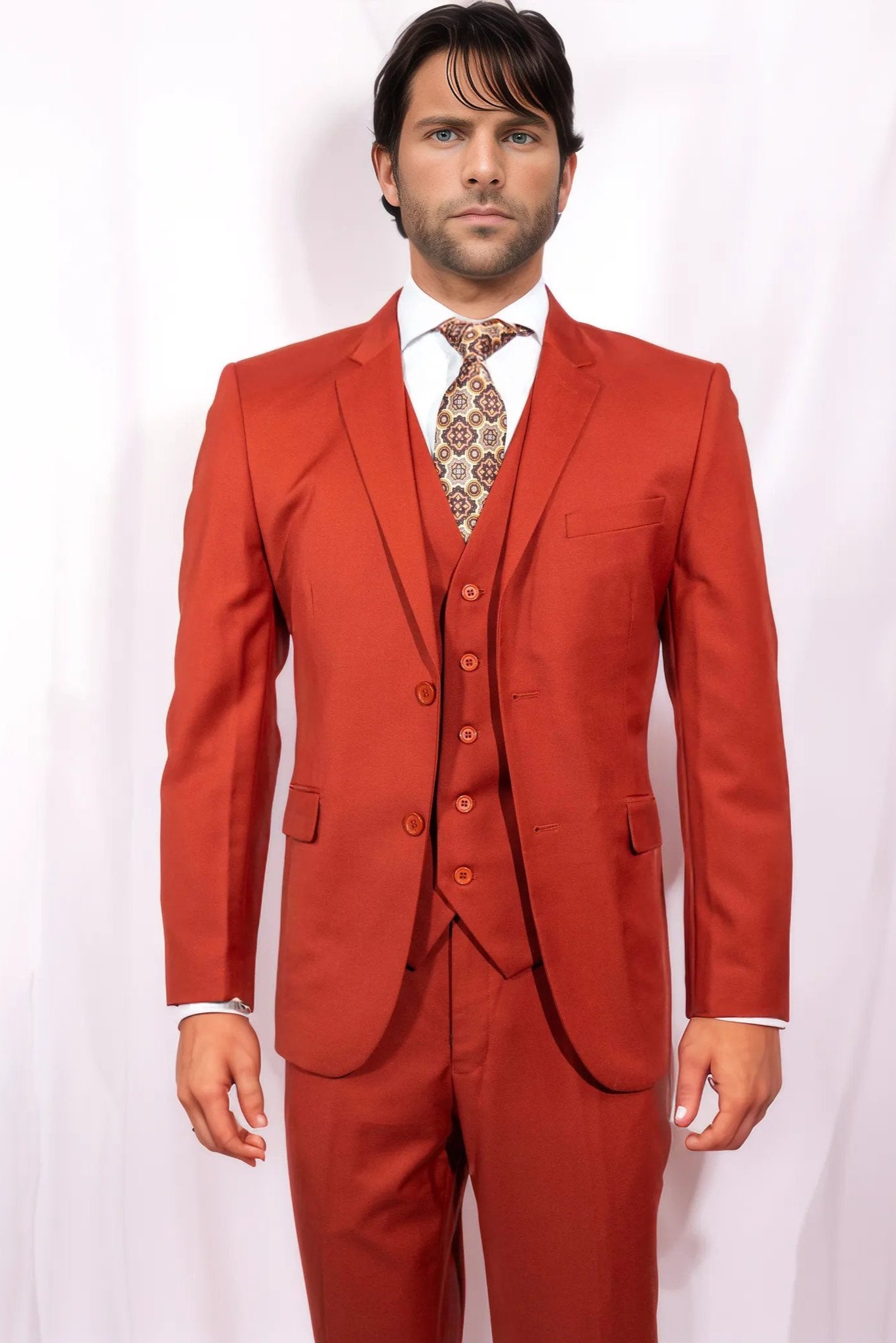 Light Burgundy Solid Suit
