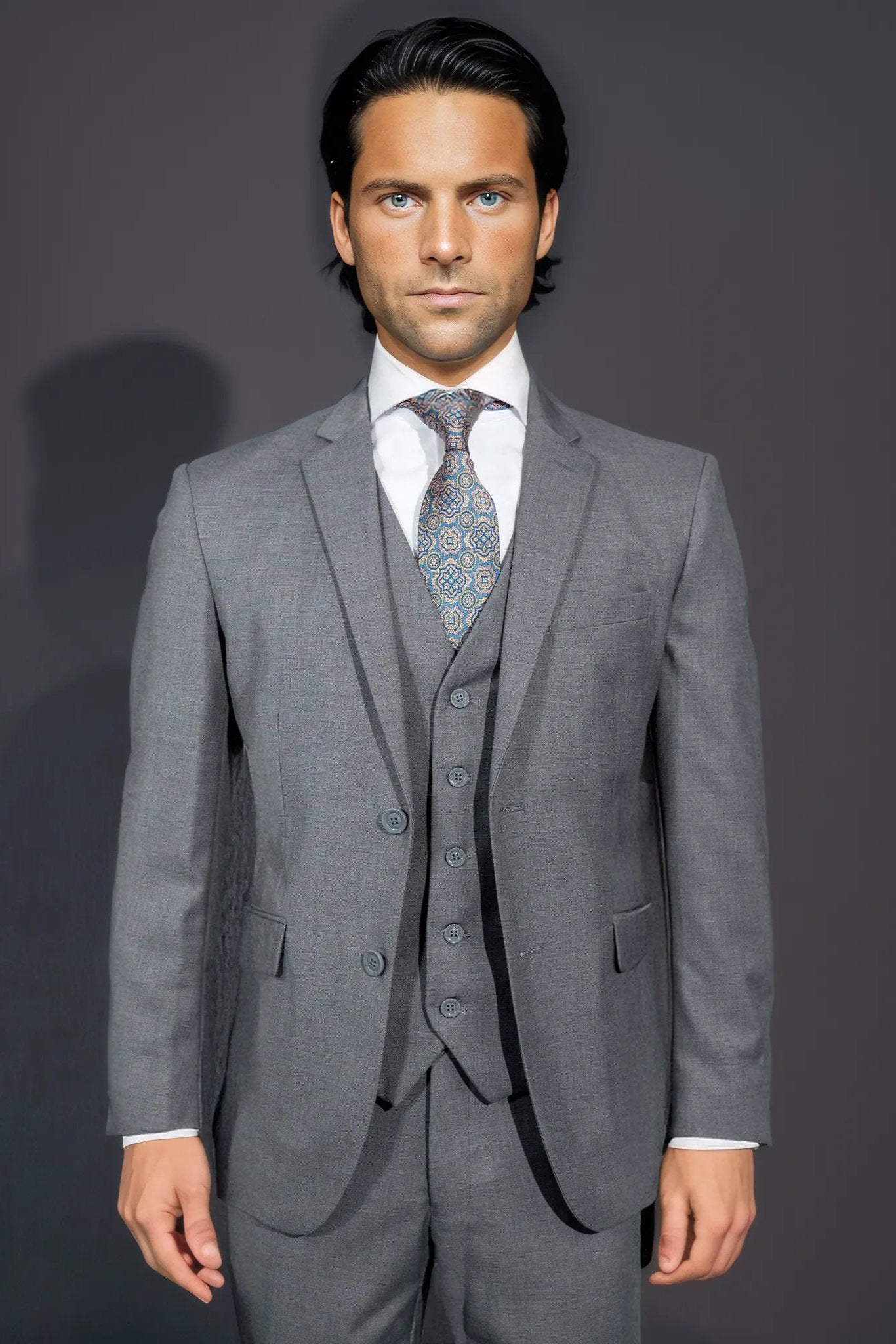 Gray Solid Suit