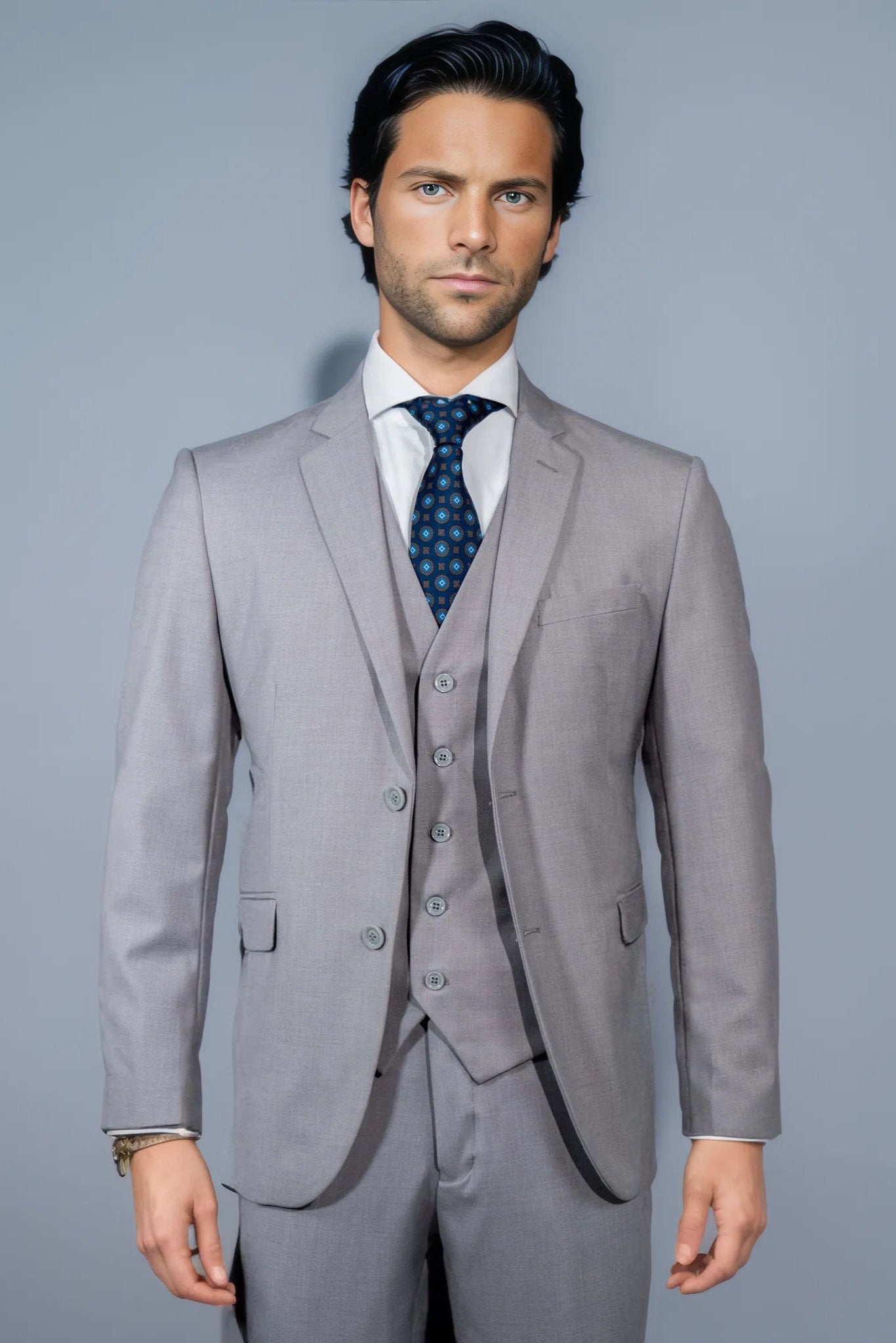 Gray Solid Suit