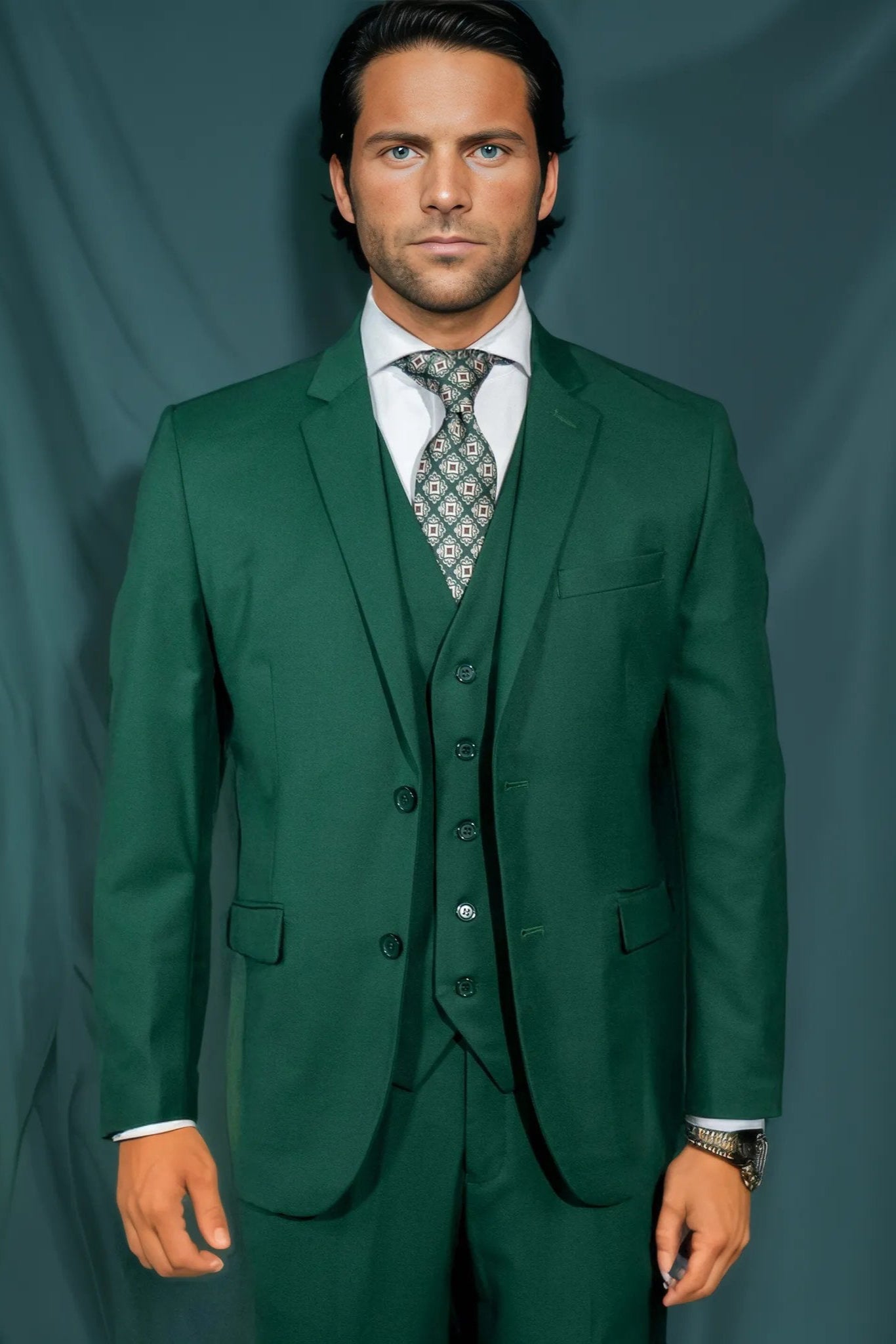Dark Green Solid Suit