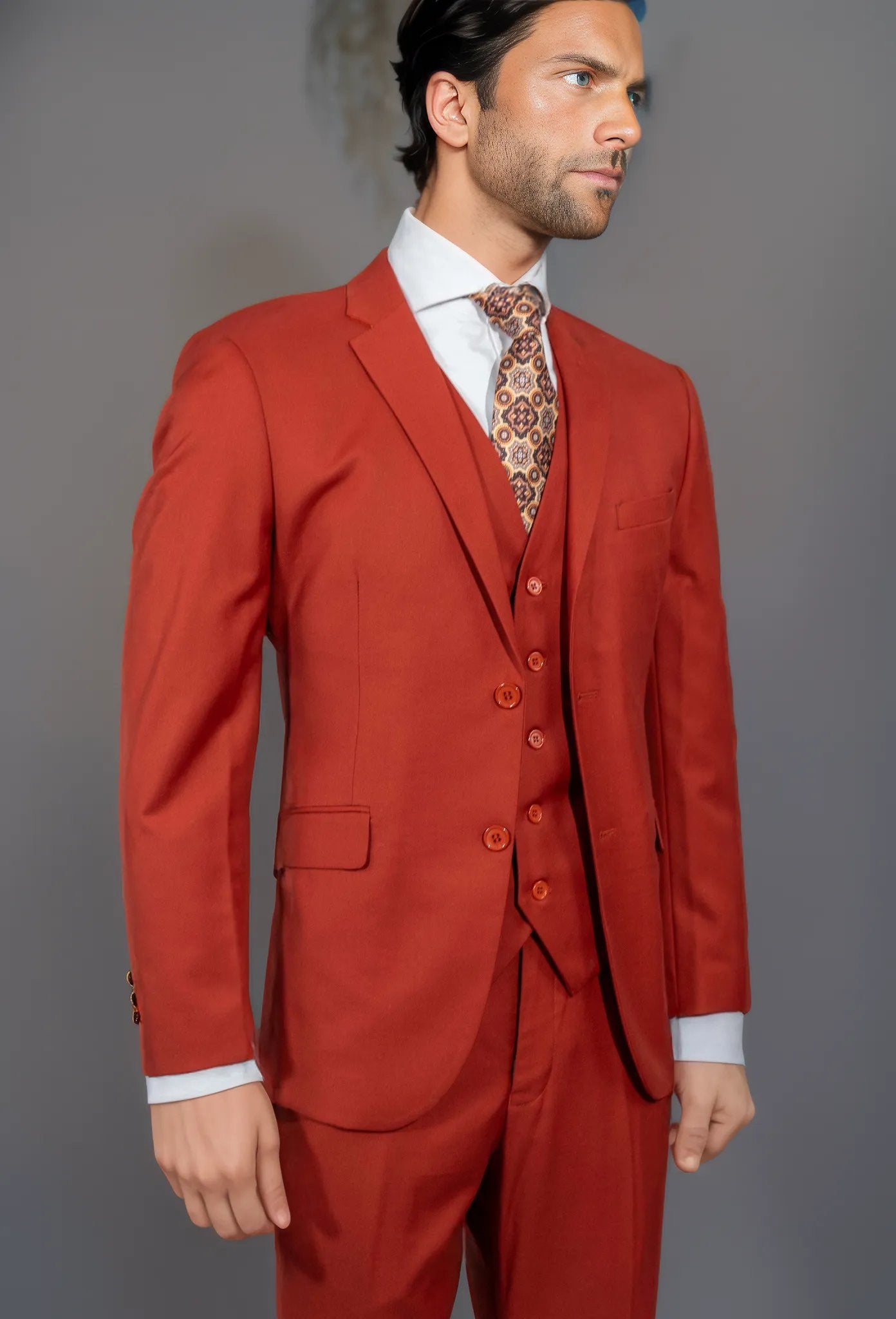 Light Burgundy Solid Suit