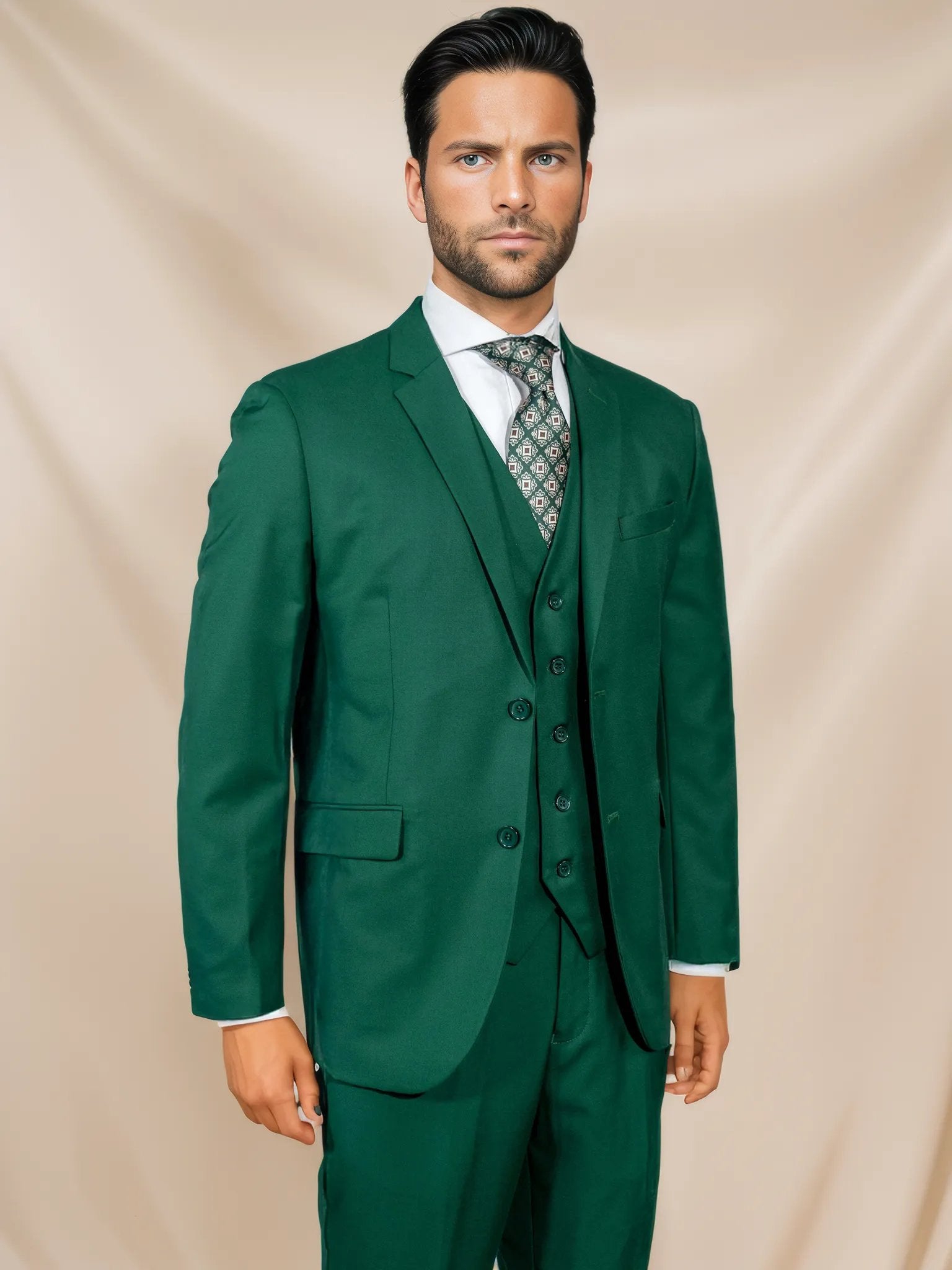 Dark Green Solid Suit