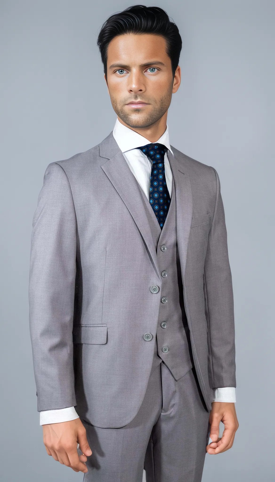 Gray Solid Suit
