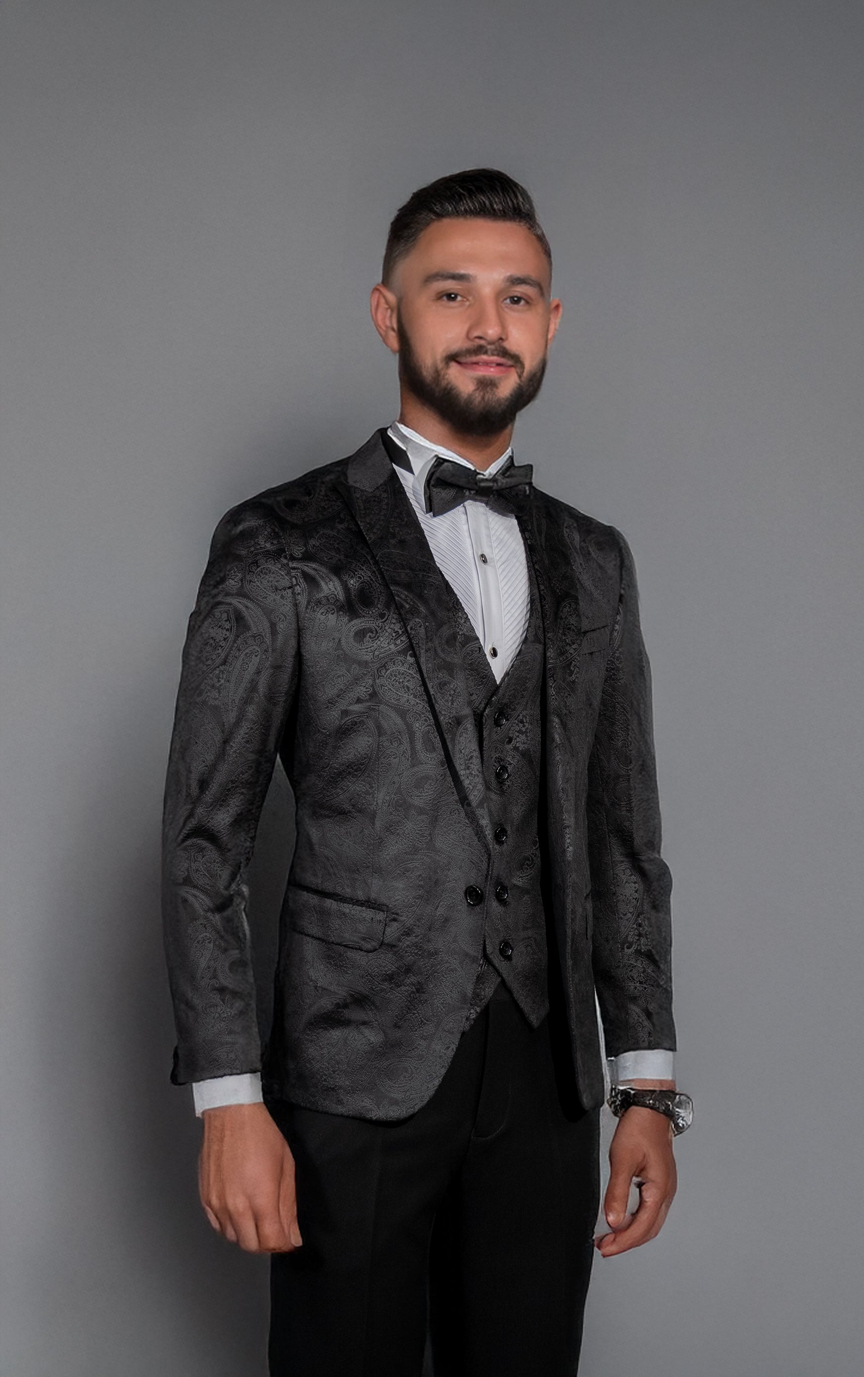 Black Velvet Paisley Suit