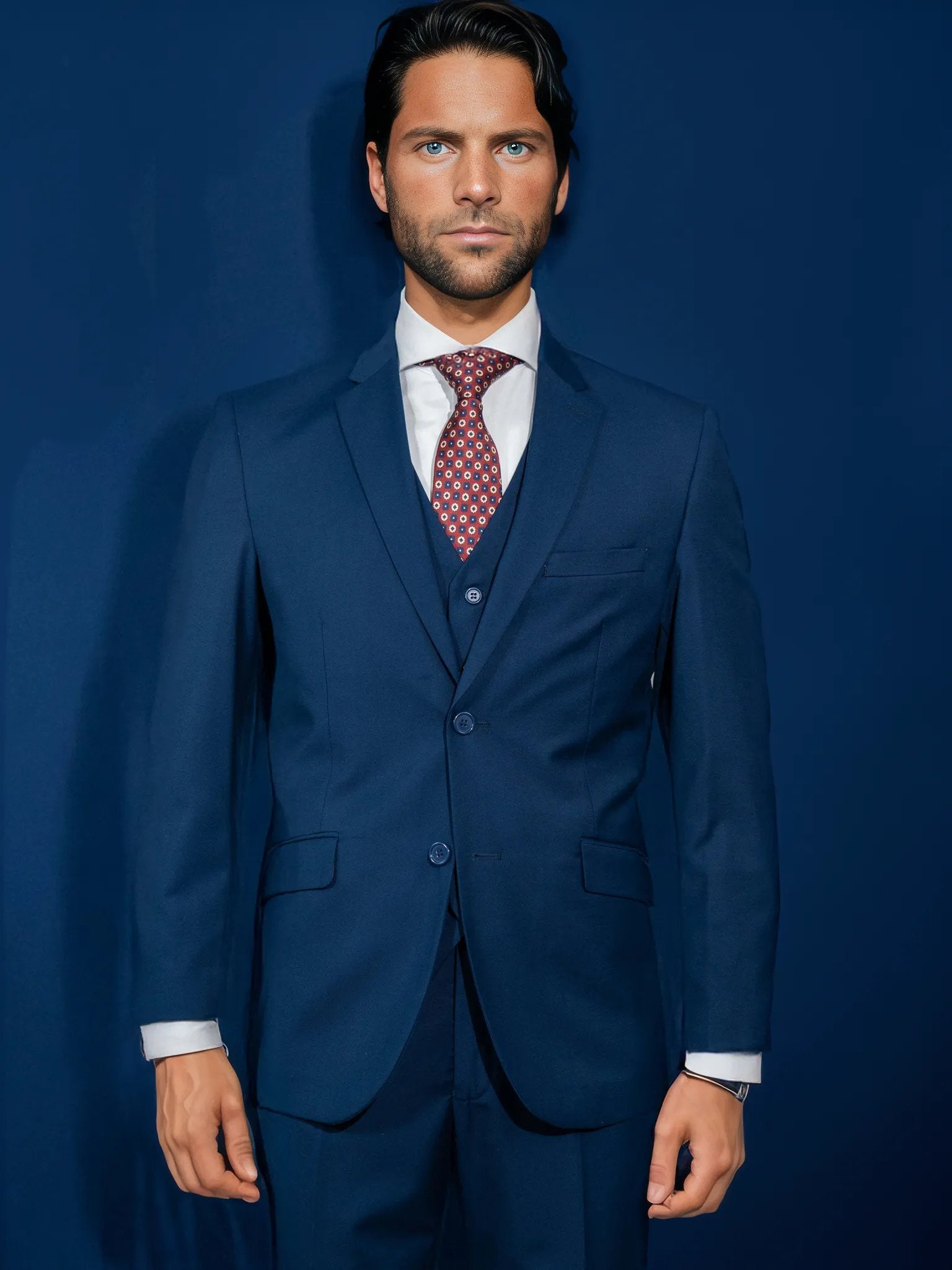 Dark Navy Blue Solid Suit