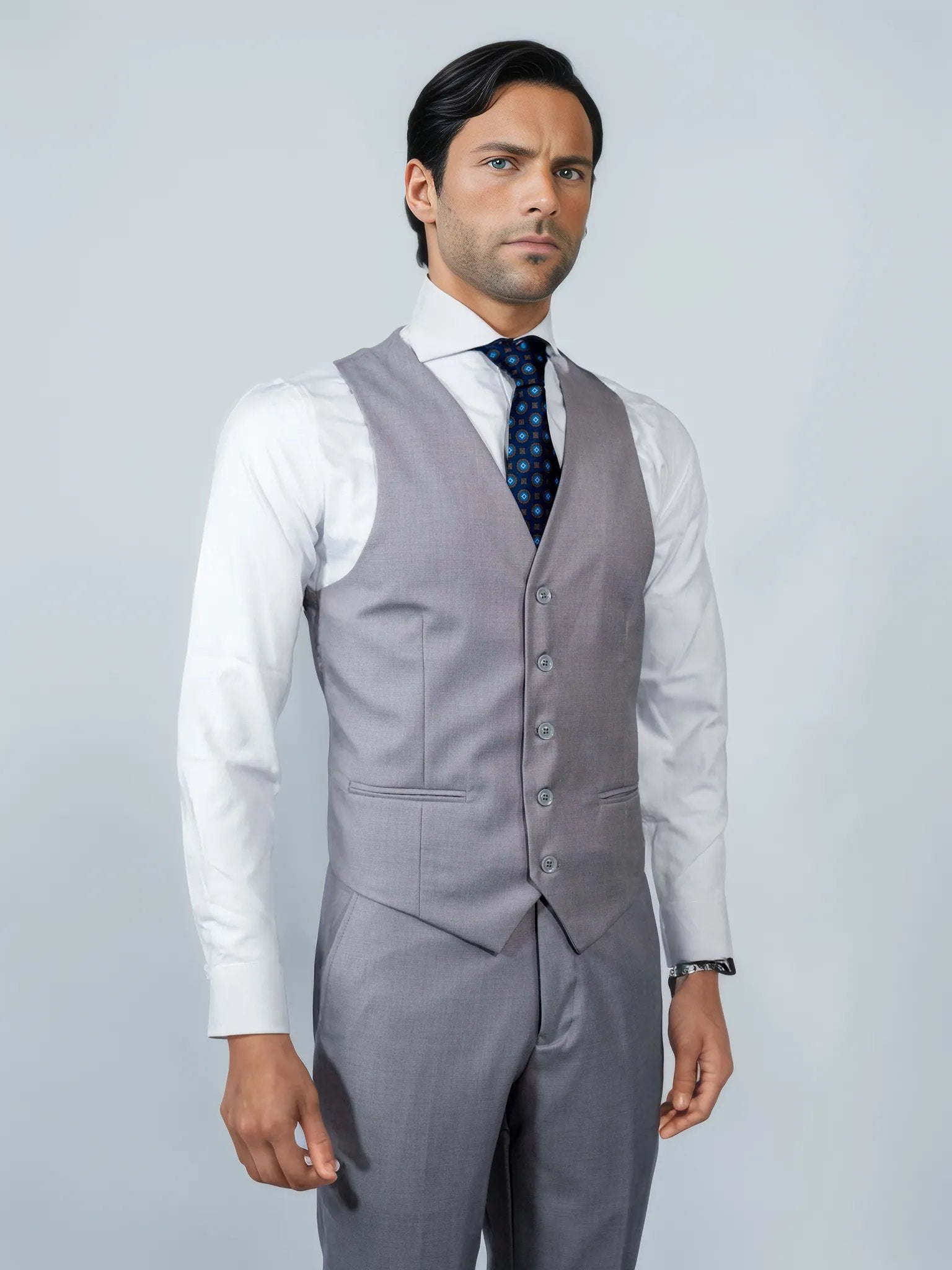 Gray Solid Suit