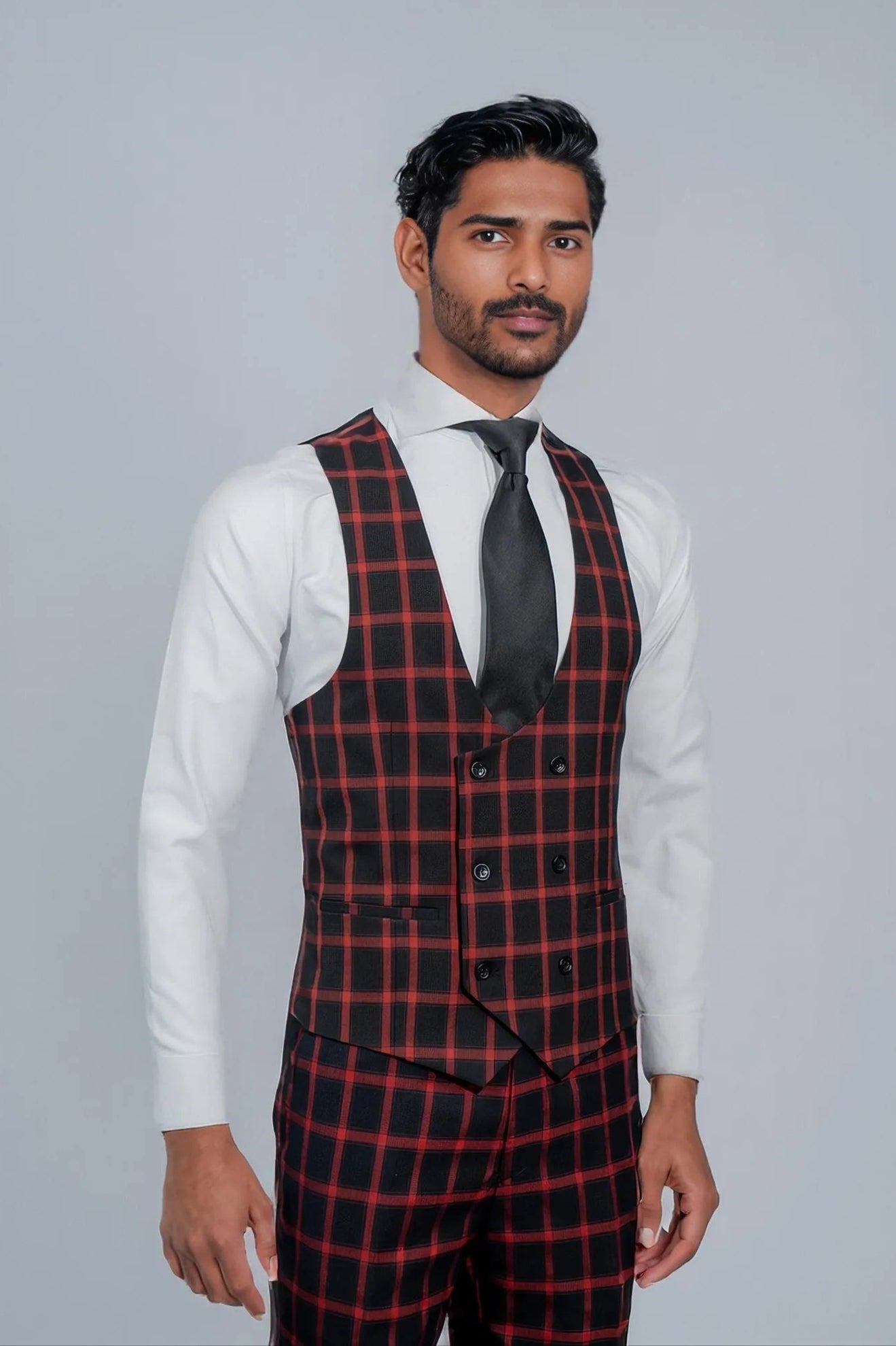 Plaid Black Suit