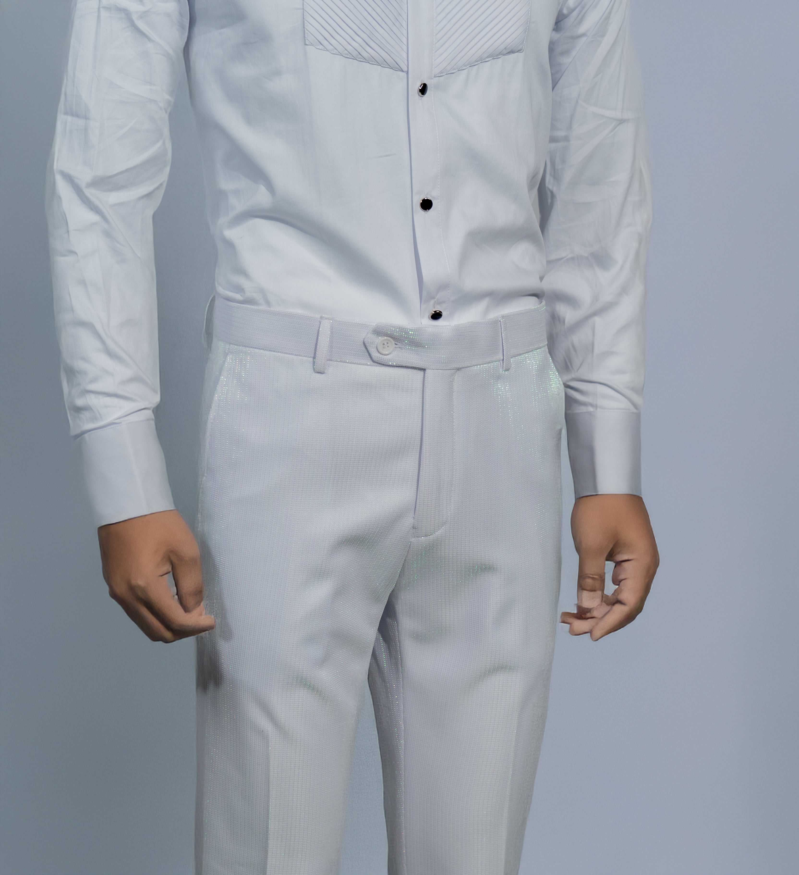 Shawl Lapel White Shiny Tuxedo