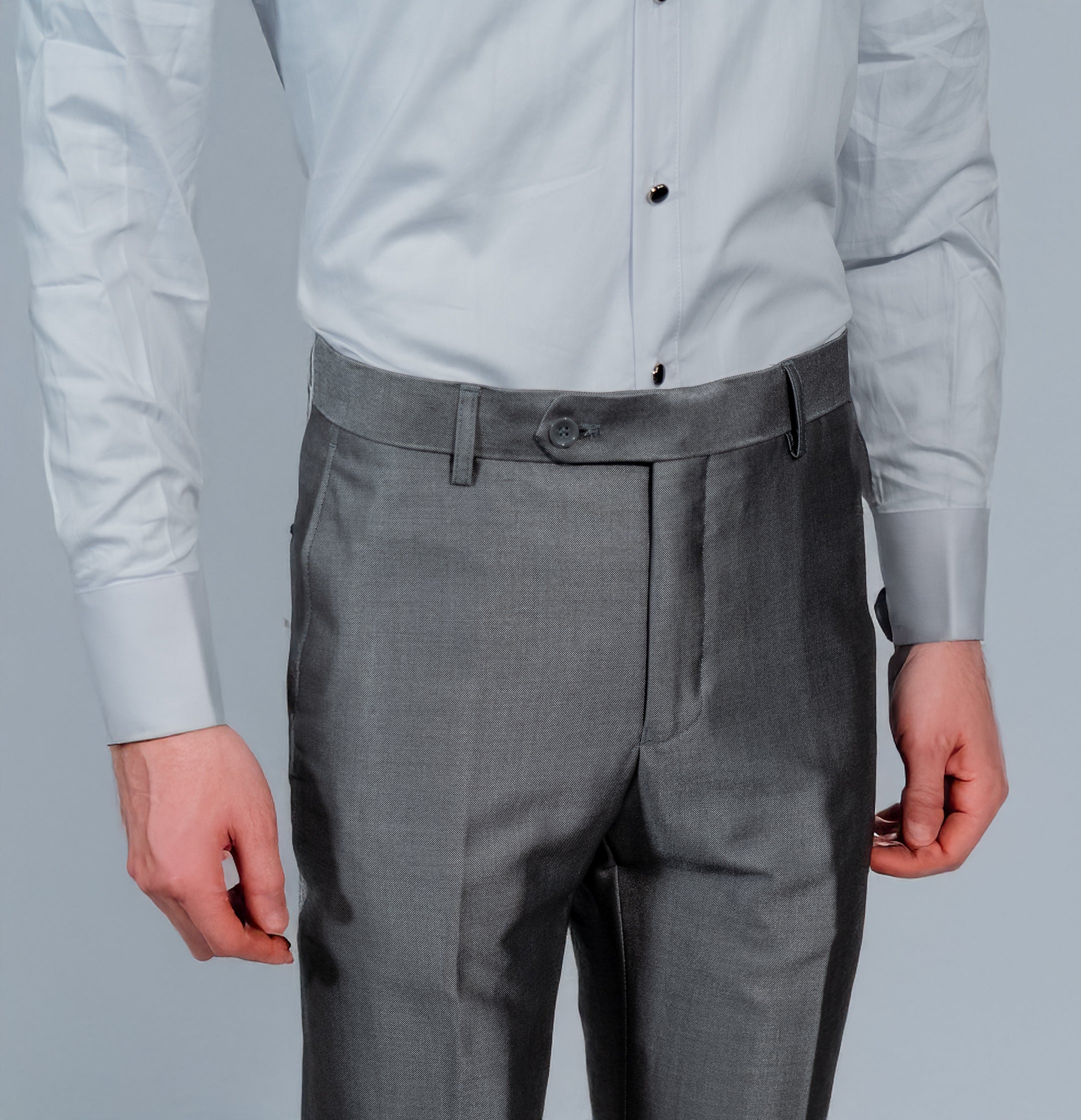 Shawl Lapel Light Gray Solid Tuxedo