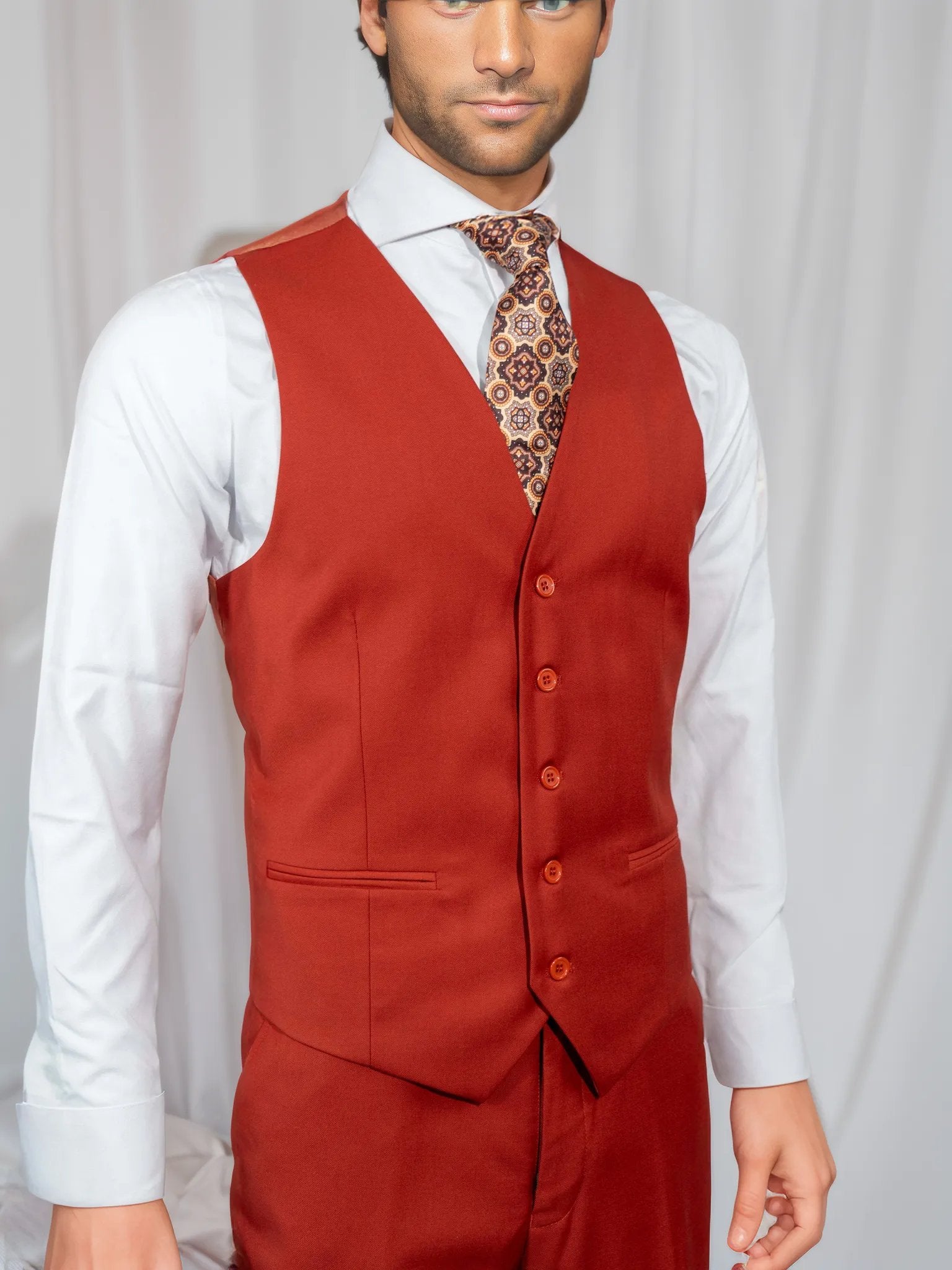 Light Burgundy Solid Suit