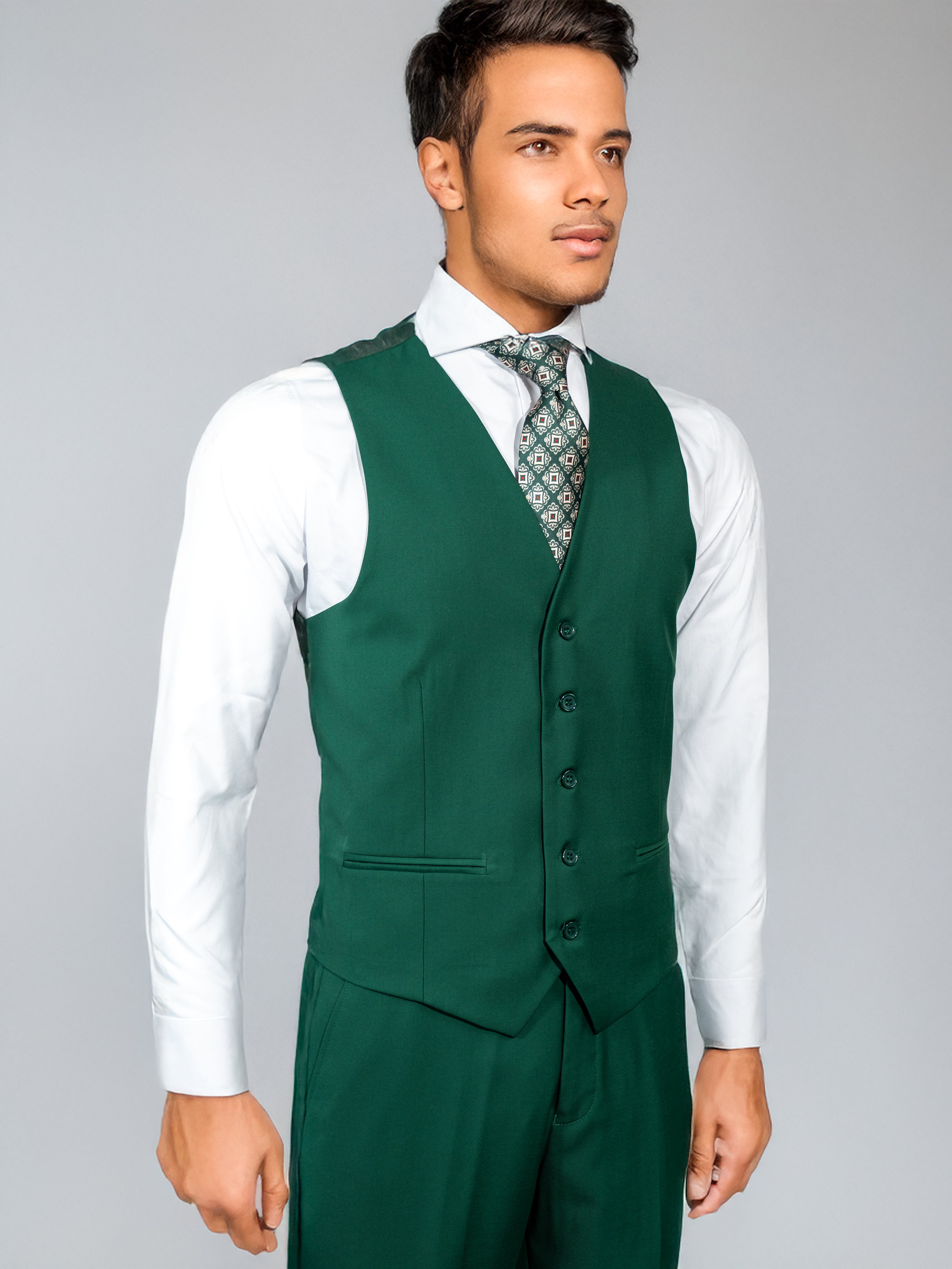 Dark Green Solid Suit