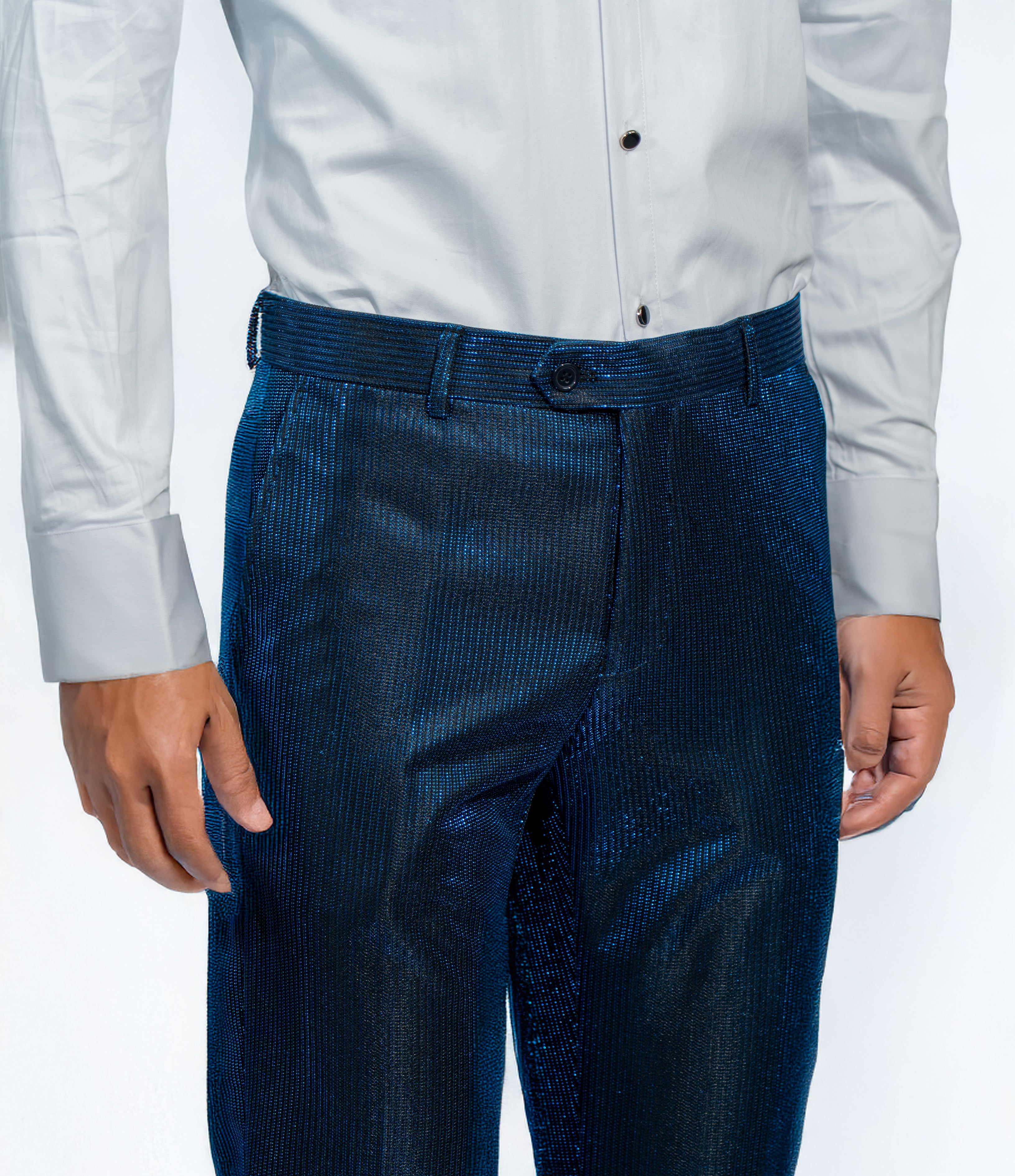 Shawl Lapel Shiny Blue Tuxedo