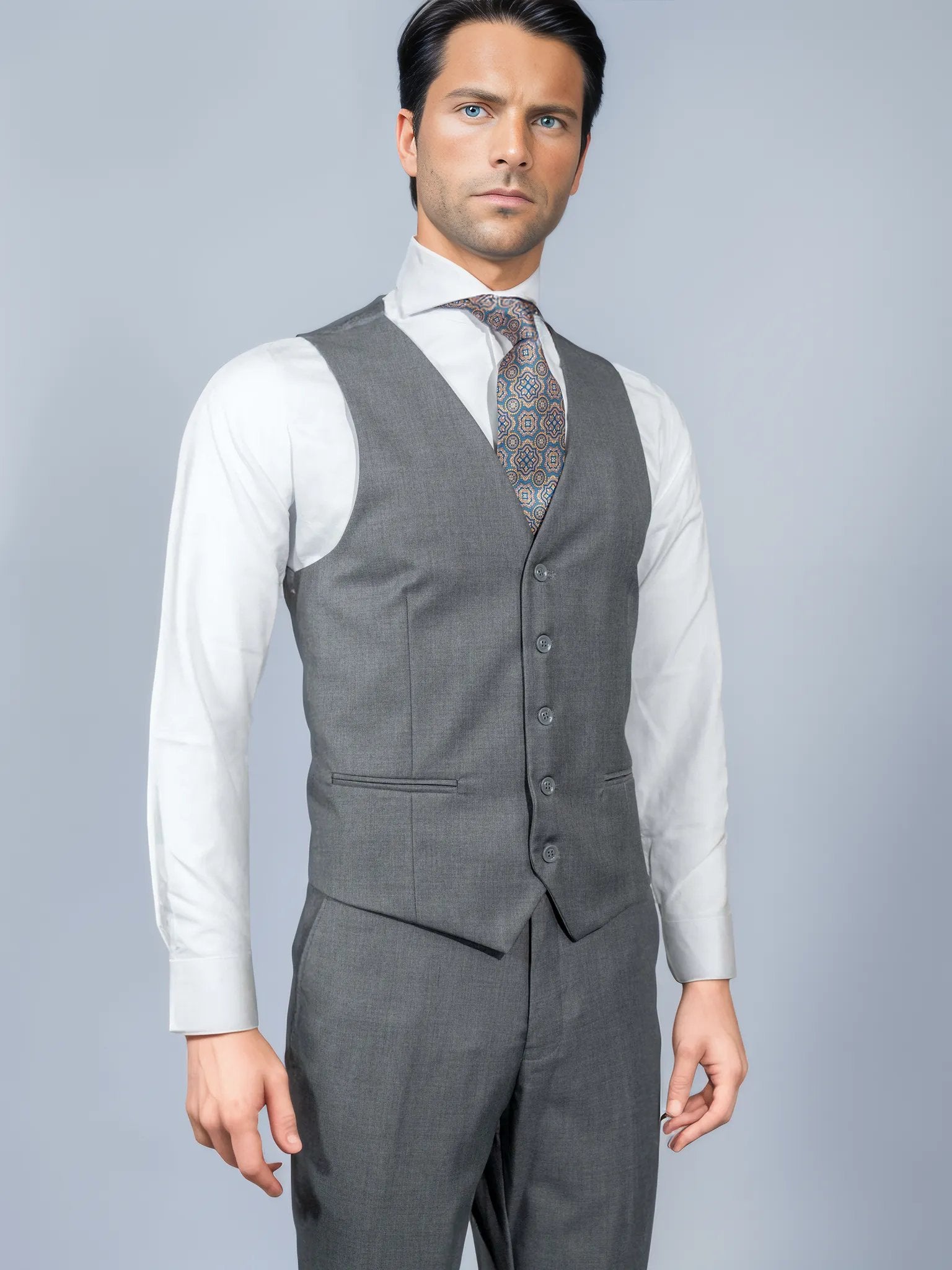 Gray Solid Suit