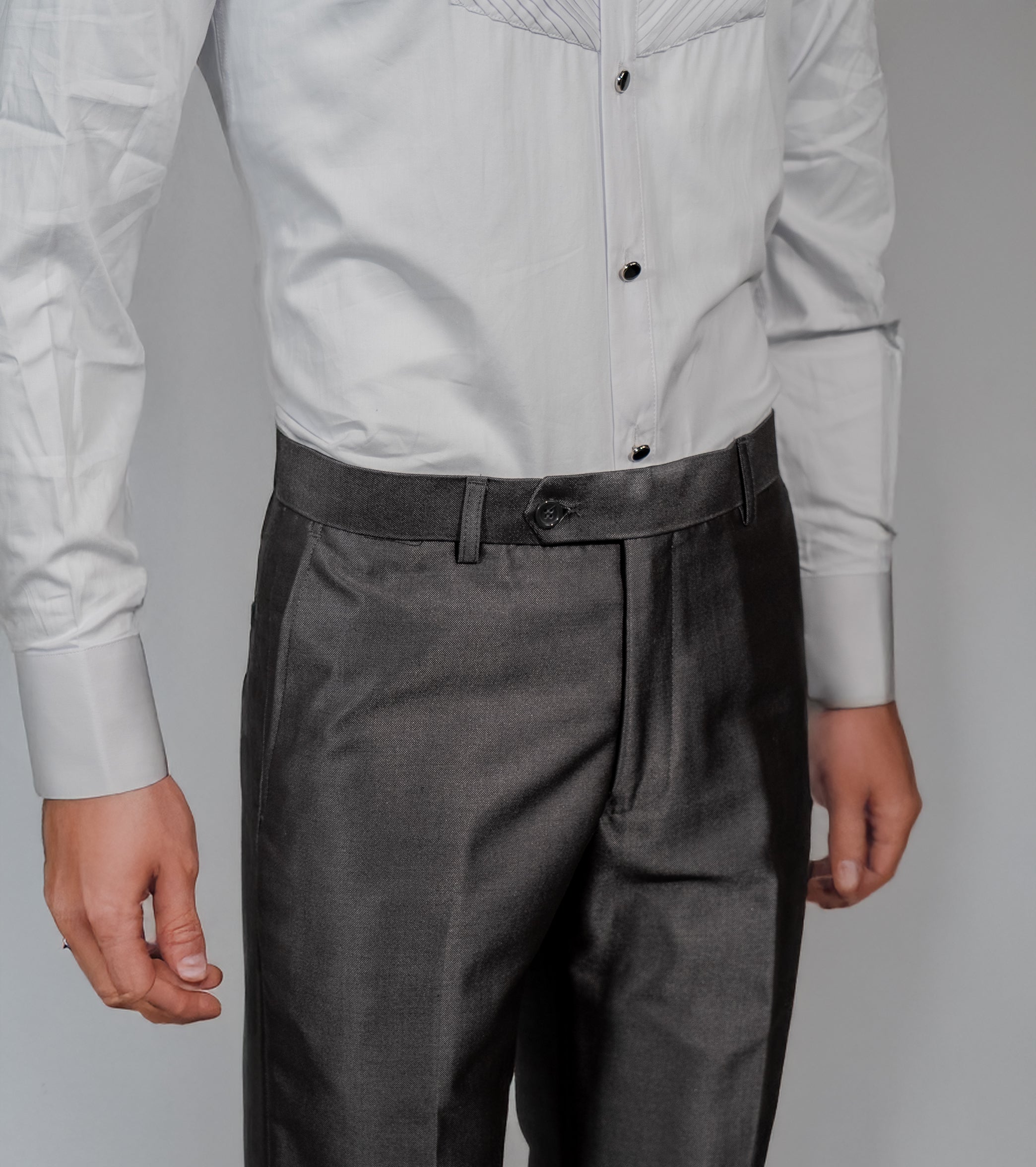 Shawl Lapel Gray Solid Tuxedo