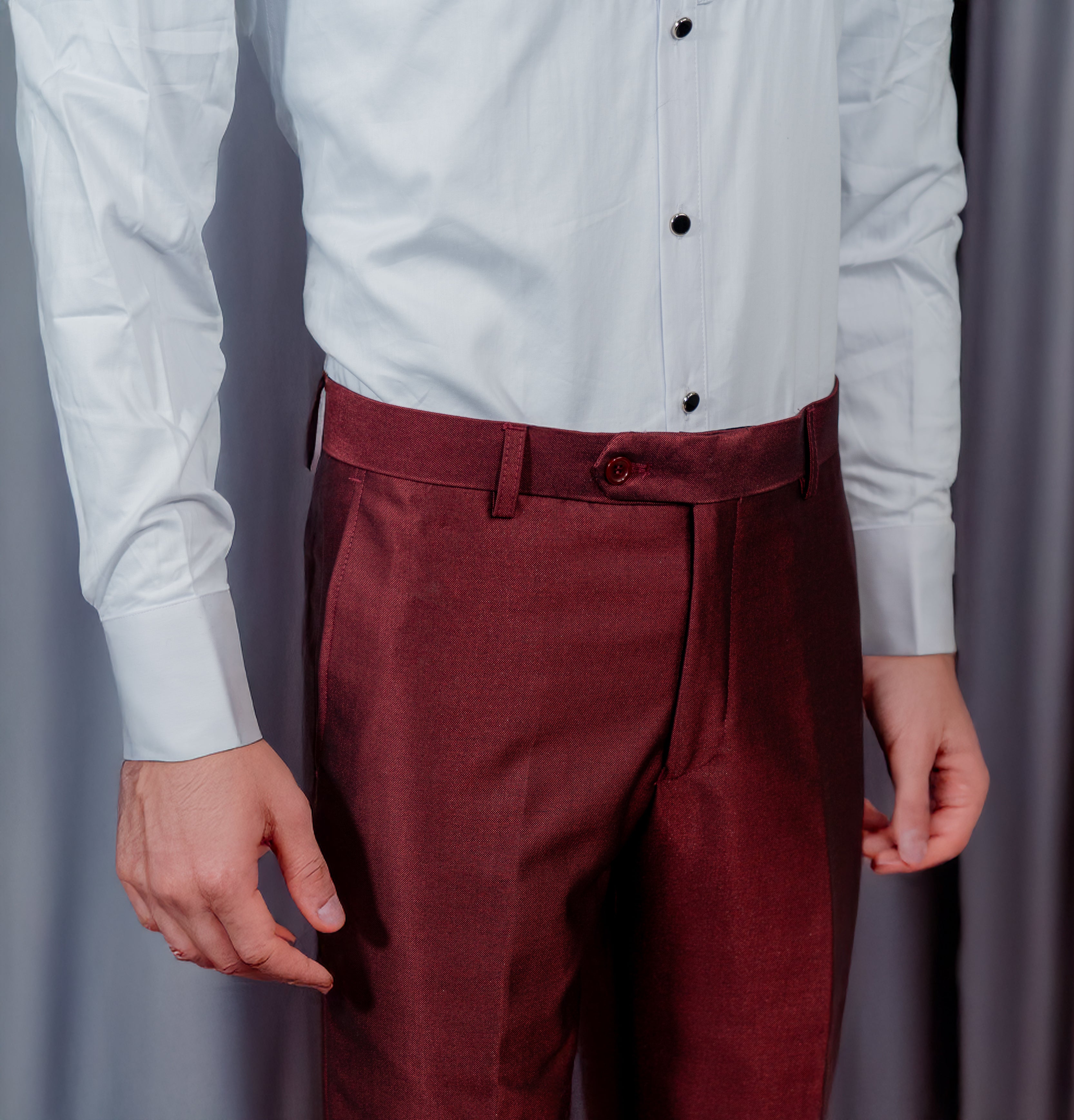 Shawl Lapel Dark Burgundy Solid Tuxedo