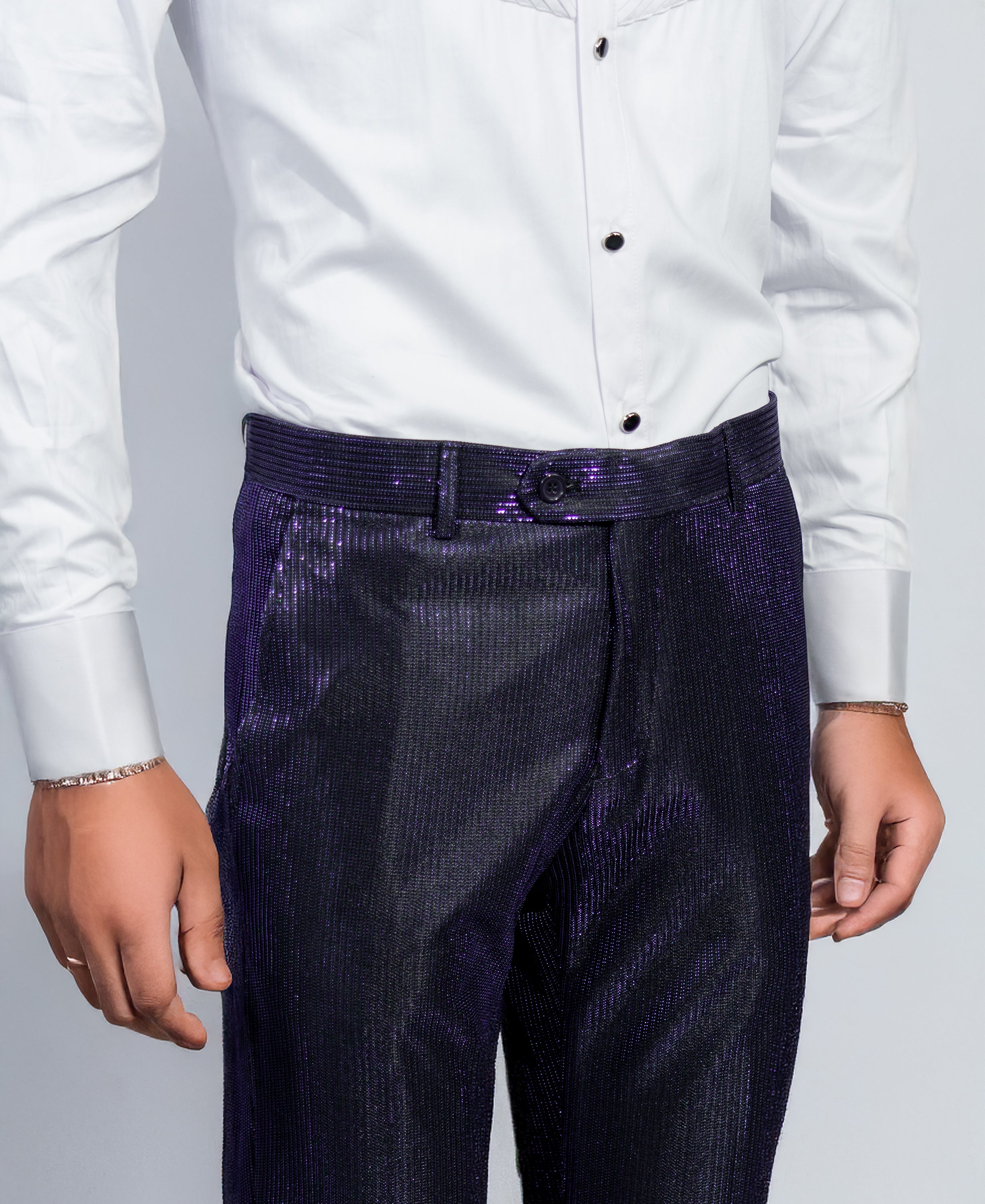 Shawl Lapel Purple Shiny Tuxedo