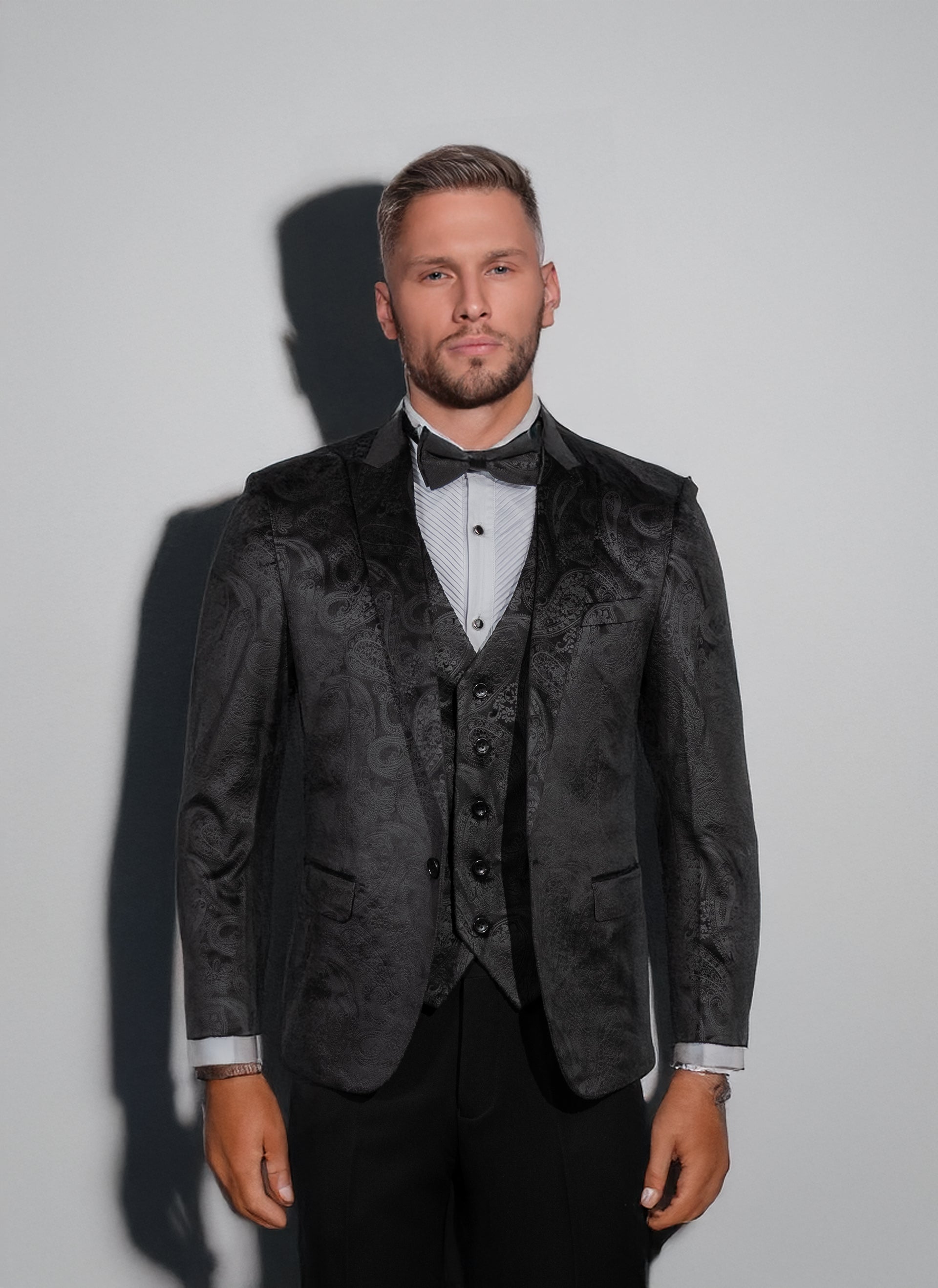 Black Velvet Paisley Suit