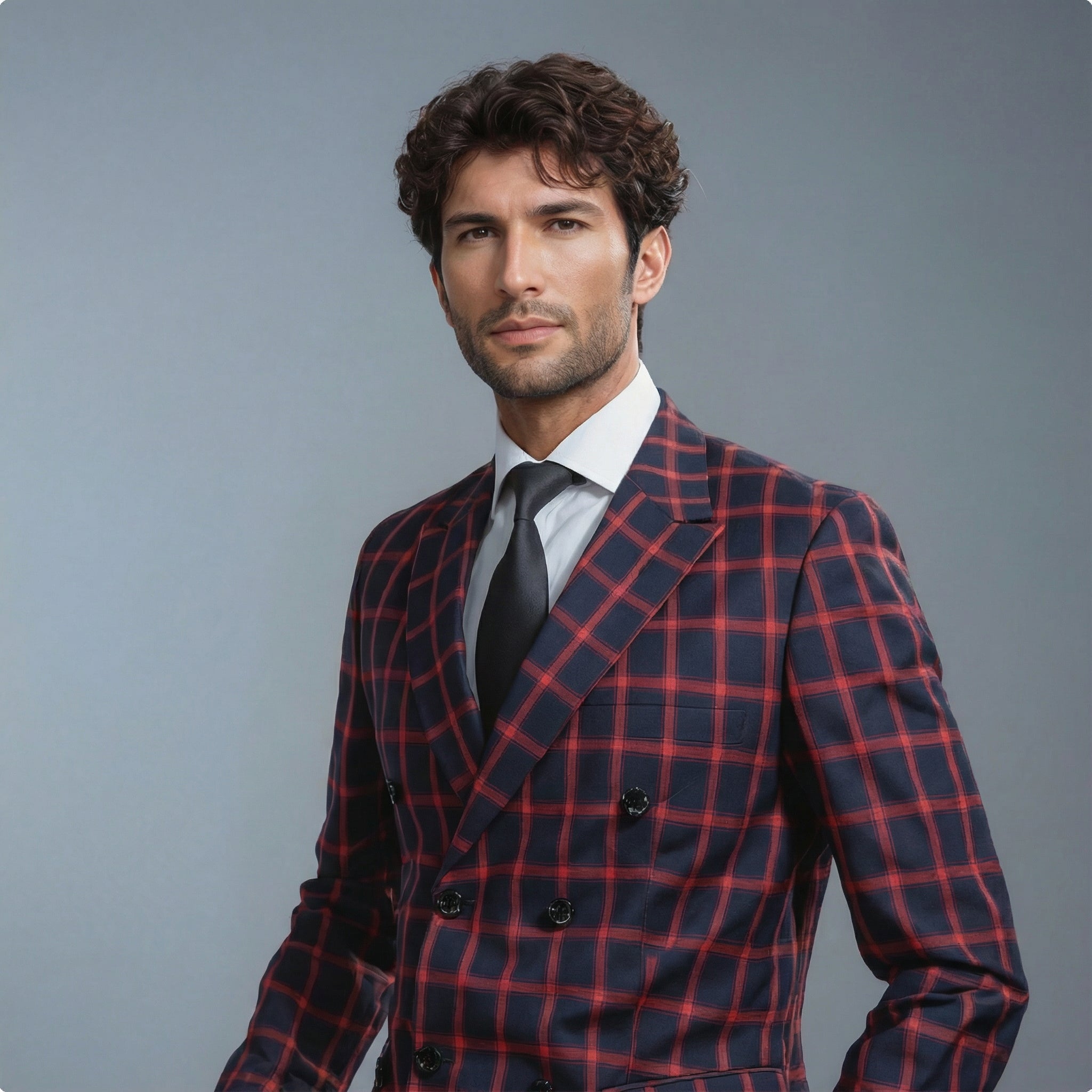 Black Plaid - Red Checkered Suit