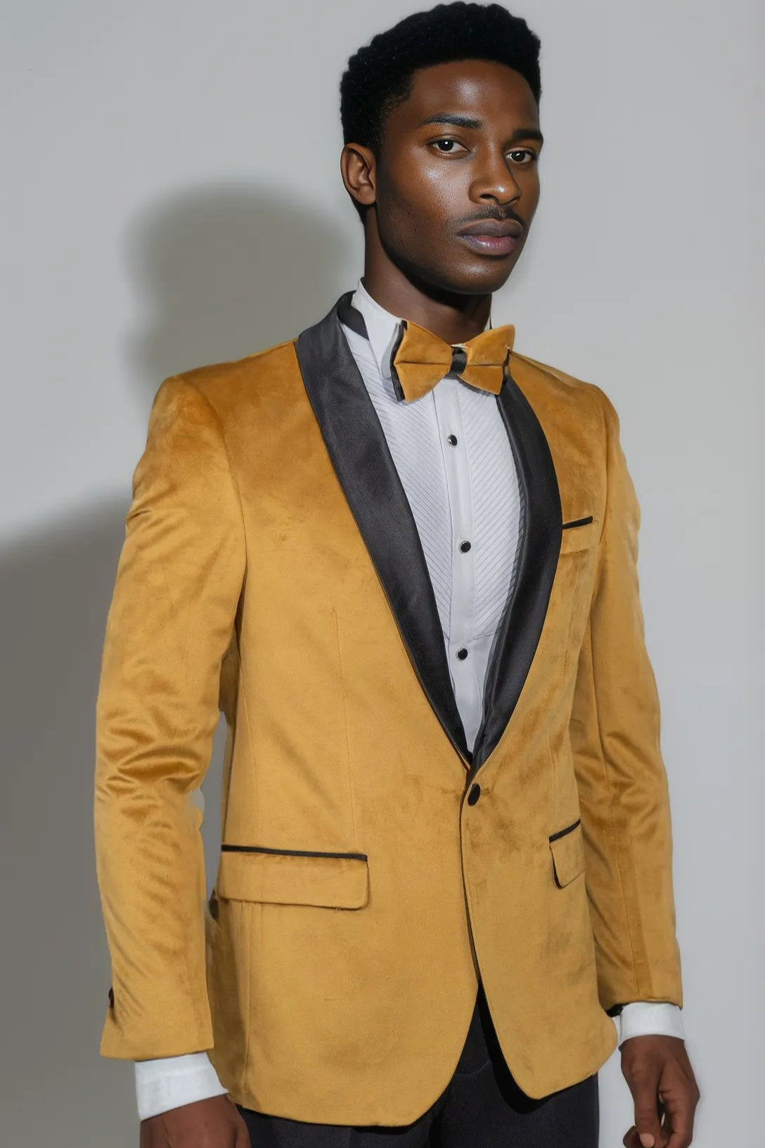 Shawl Lapel Gold Velvet Tuxedo