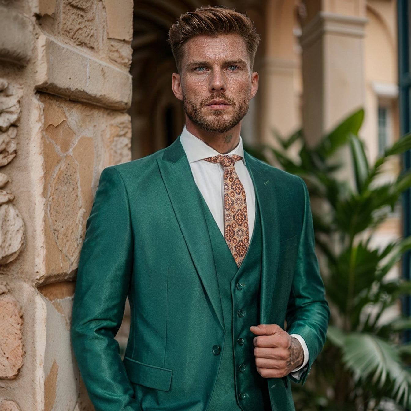 Shark Skin Green Suit