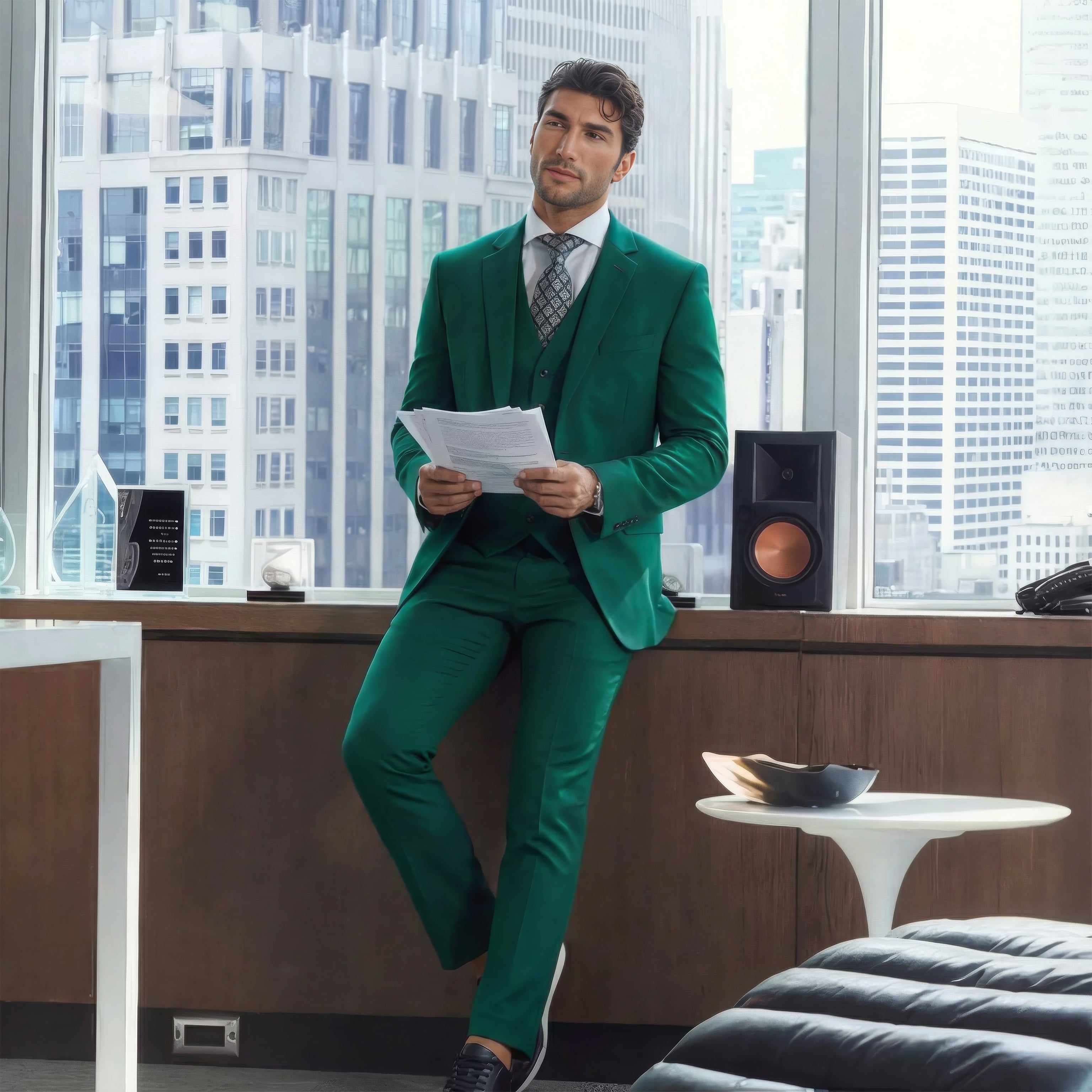 Green Solid Suit