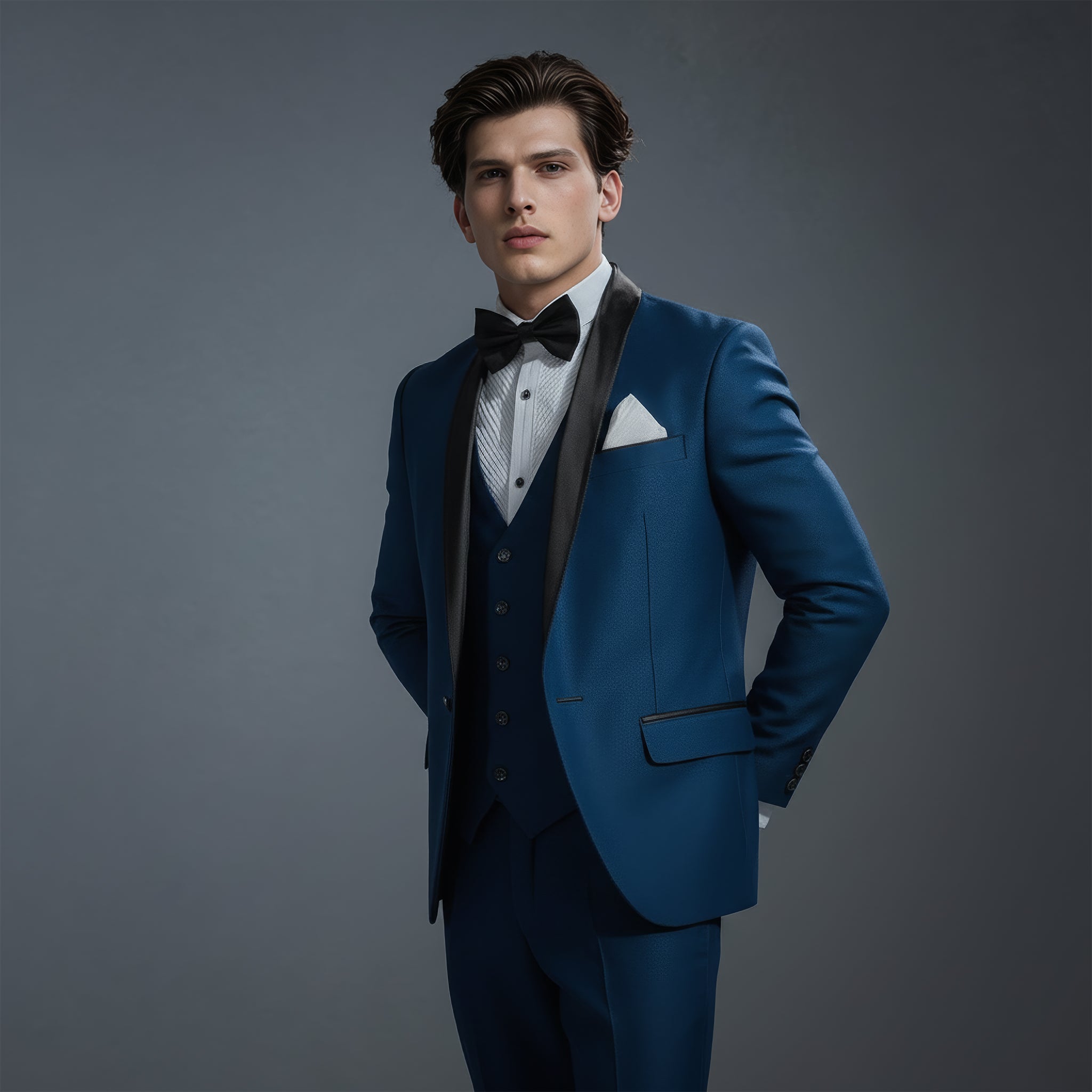 Shawl Lapel Navy Solid Tuxedo