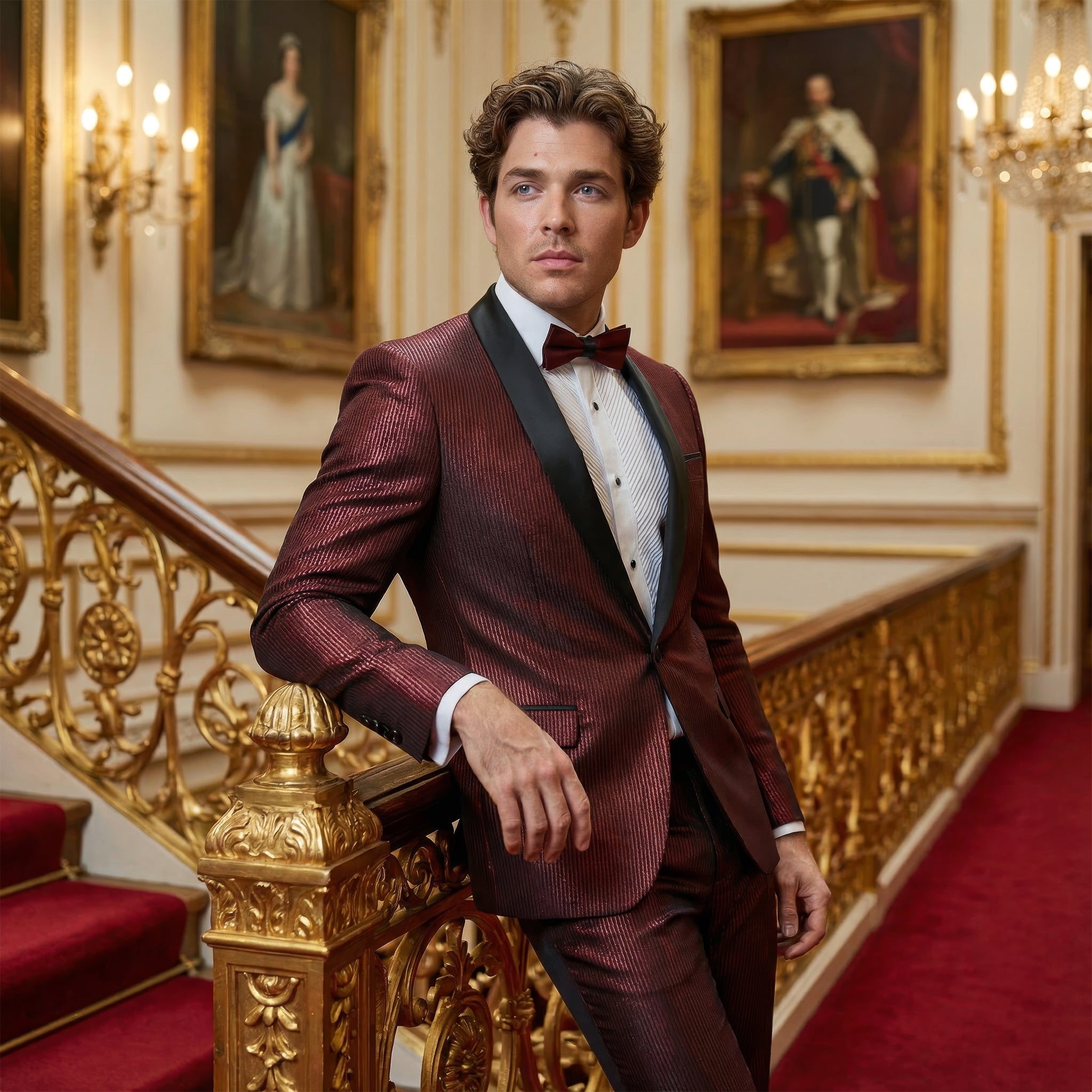 Shawl Lapel Red Shiny Tuxedo