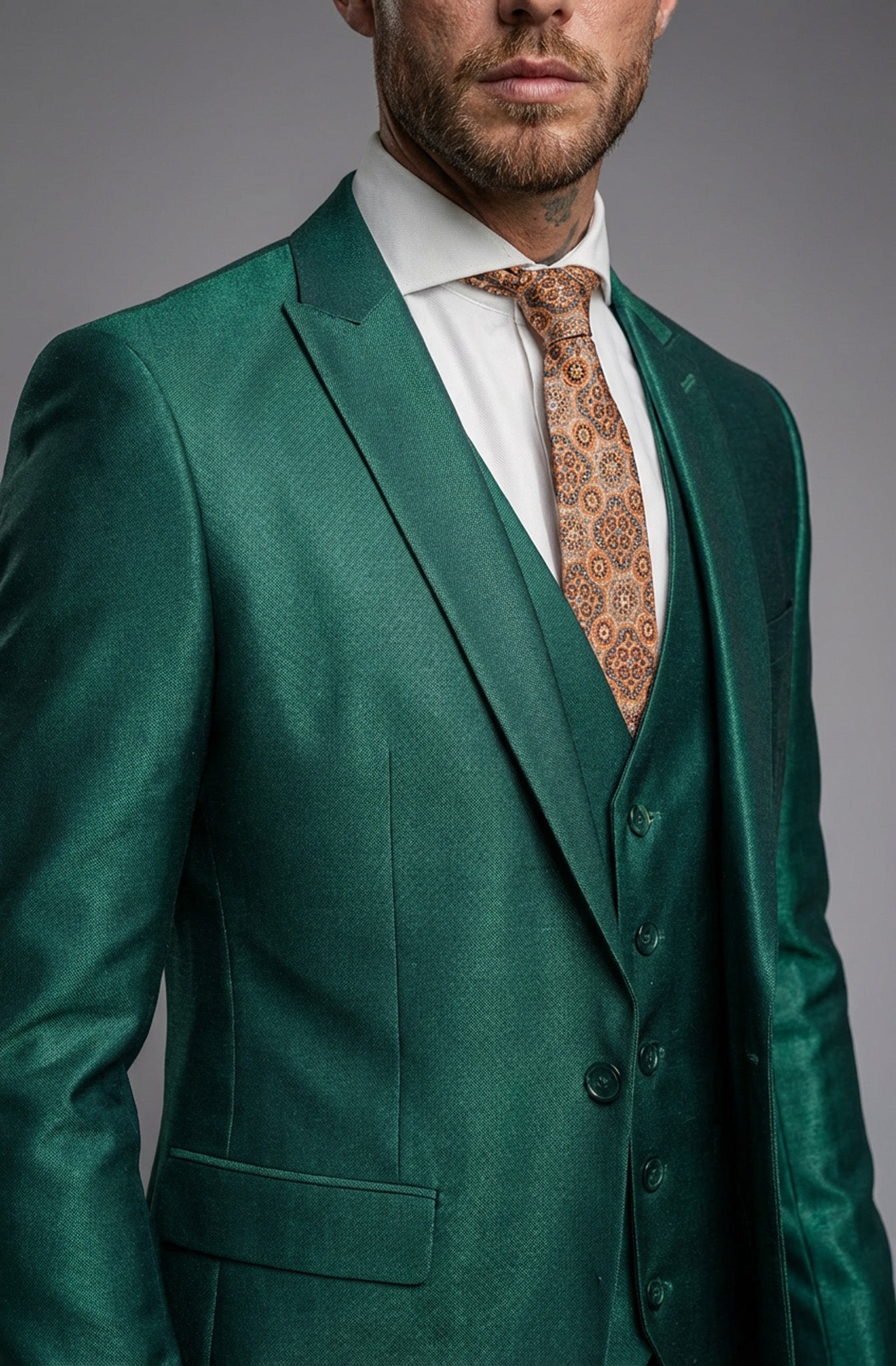 Shark Skin Green Suit