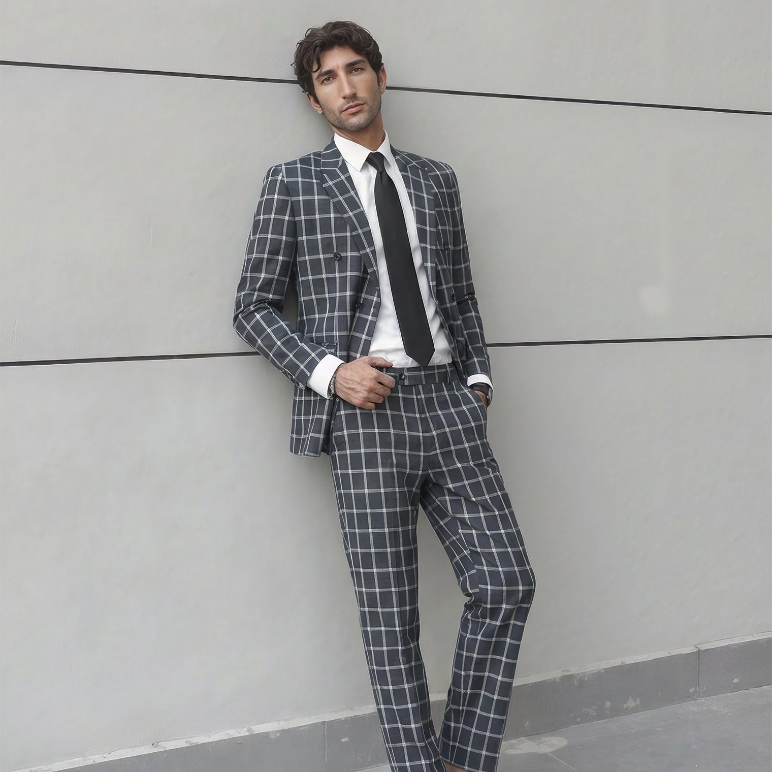 Black Plaid Suit