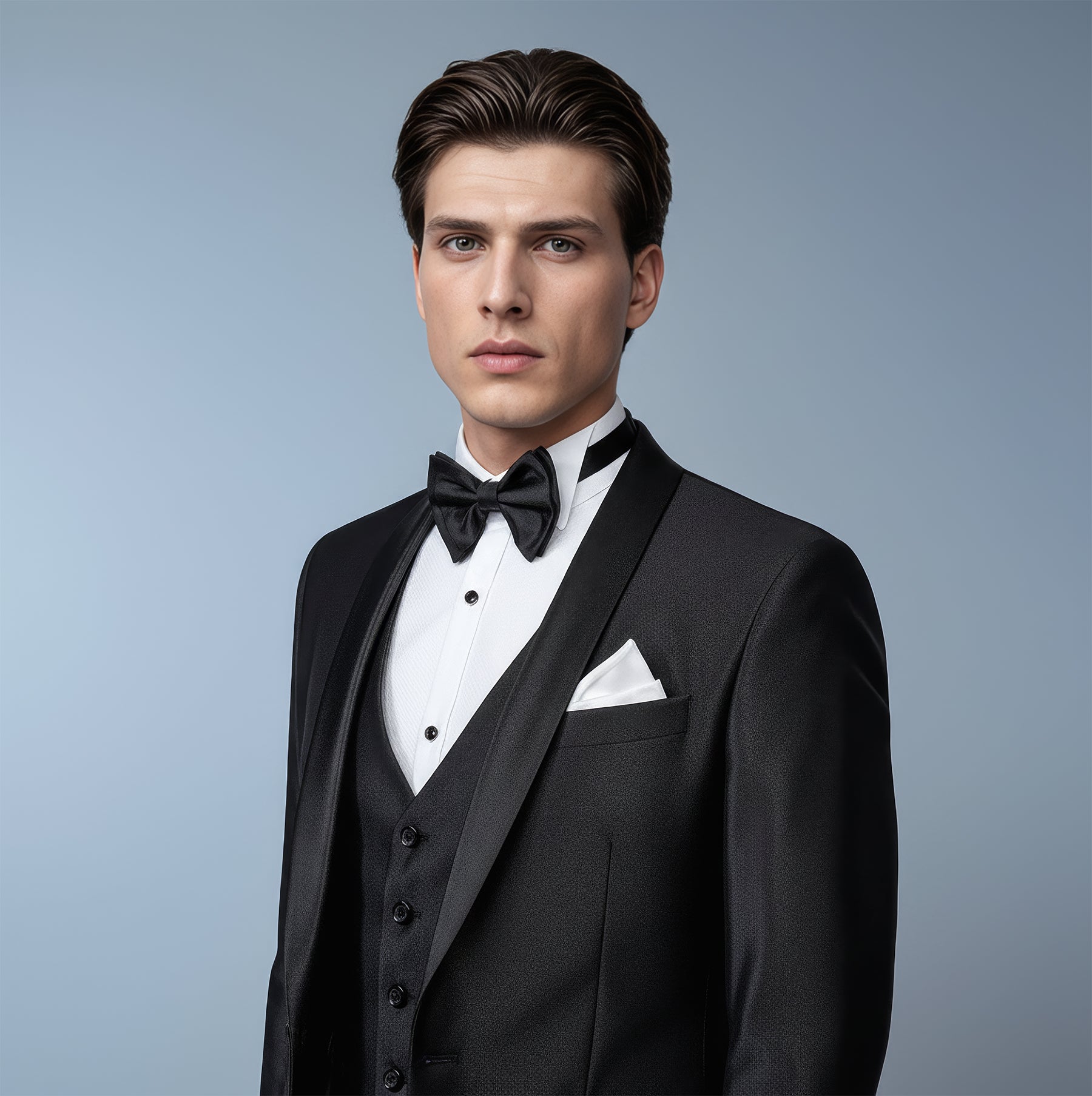 Shawl Lapel Black Solid Tuxedo
