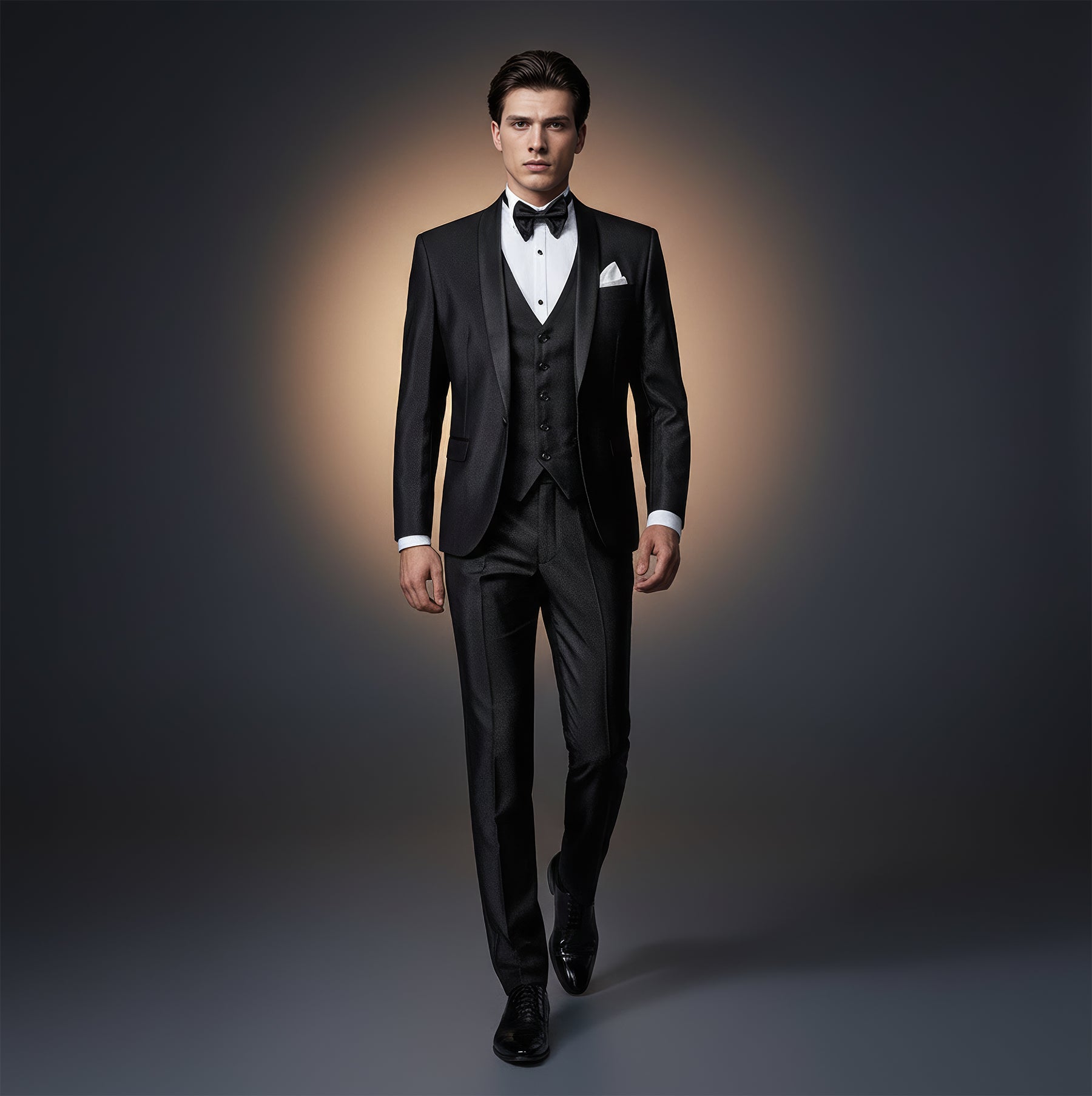 Shawl Lapel Black Solid Tuxedo