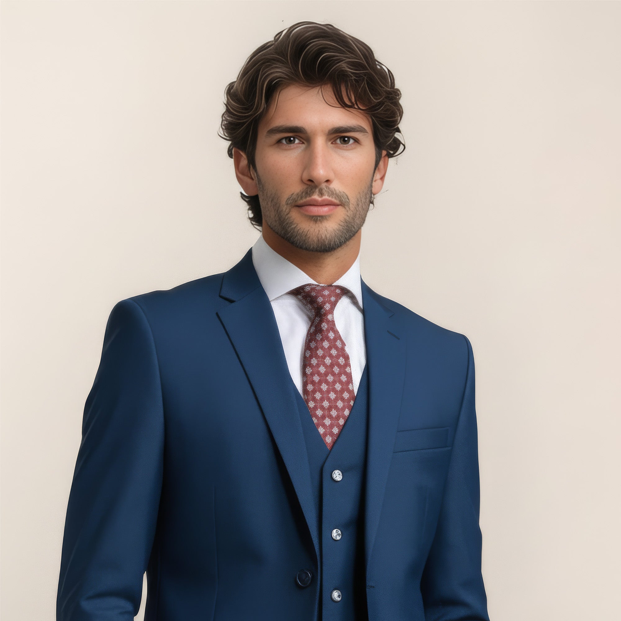 Dark Navy Blue Solid Suit