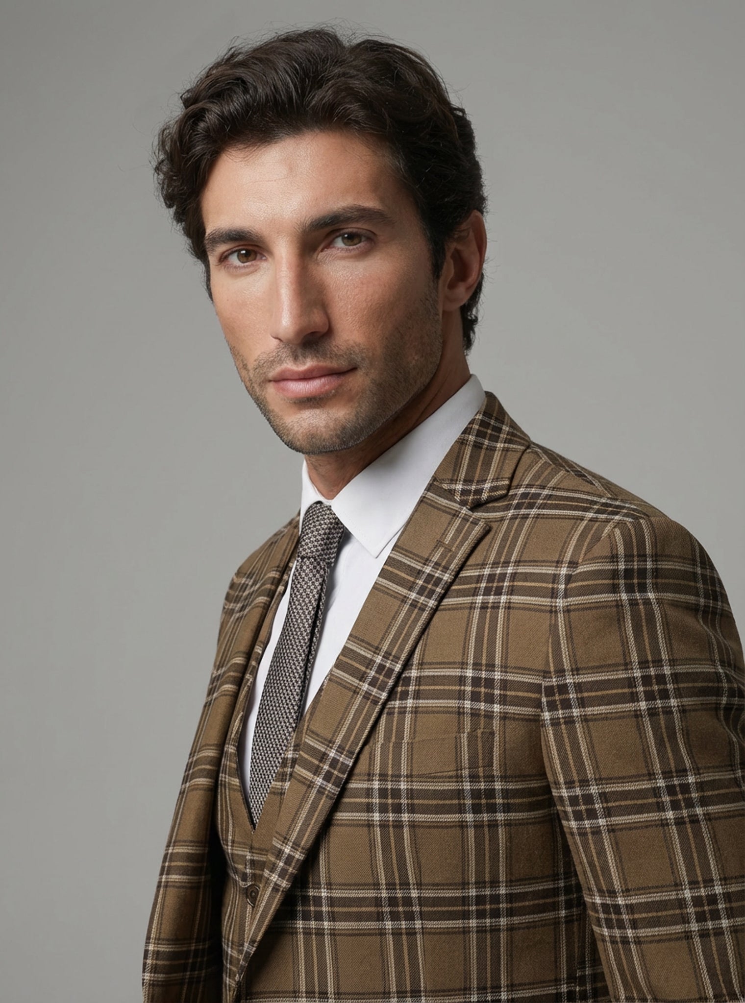 Brown Plaid Suit