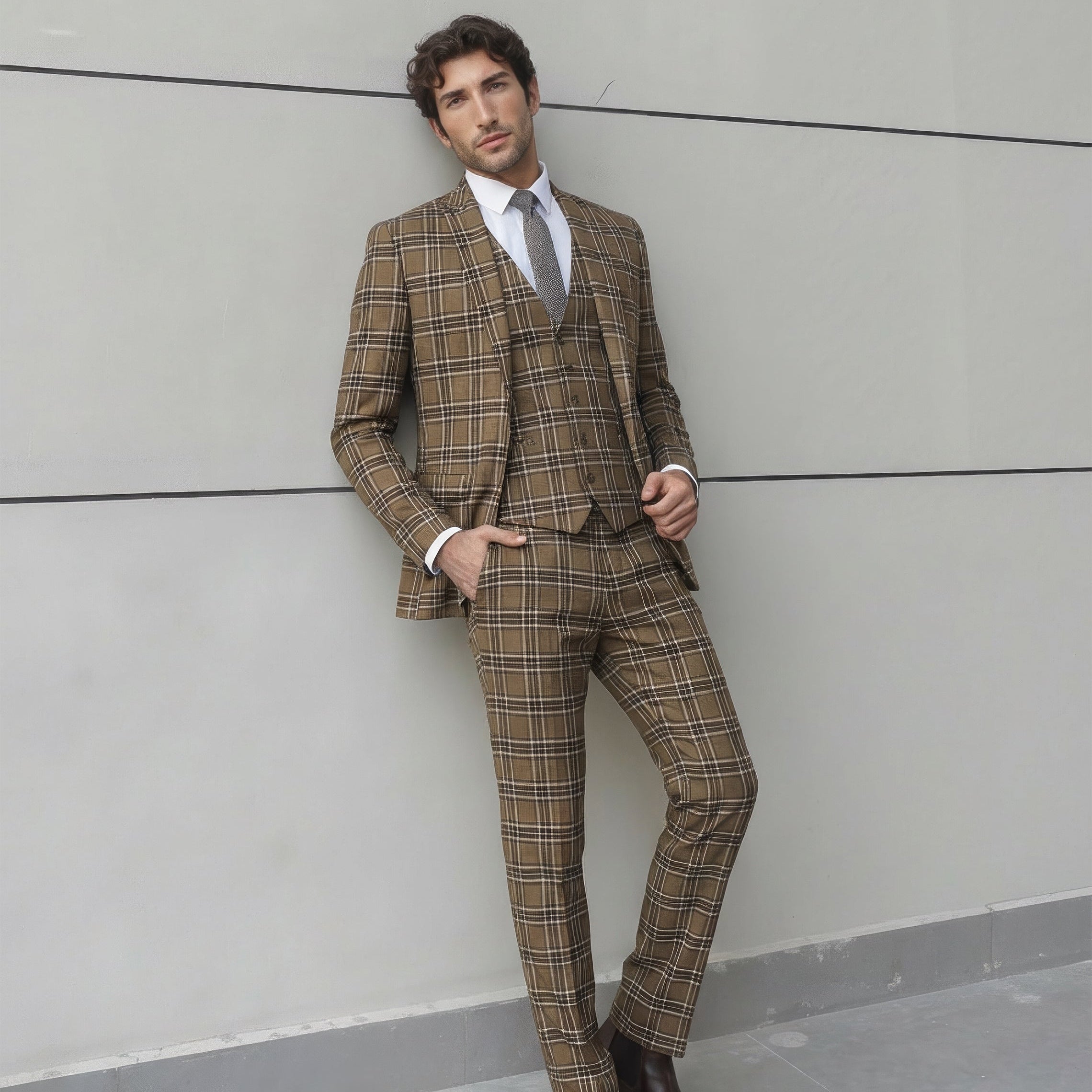 Brown Plaid Suit