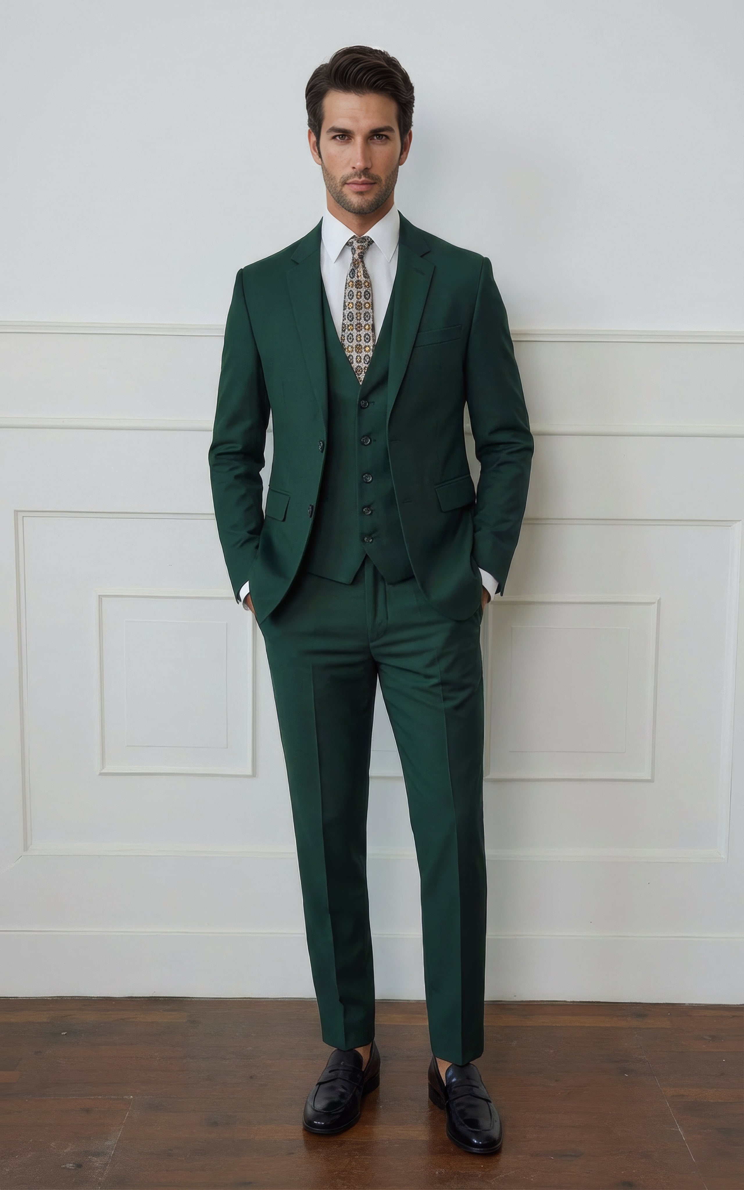 Dark Green Solid Suit
