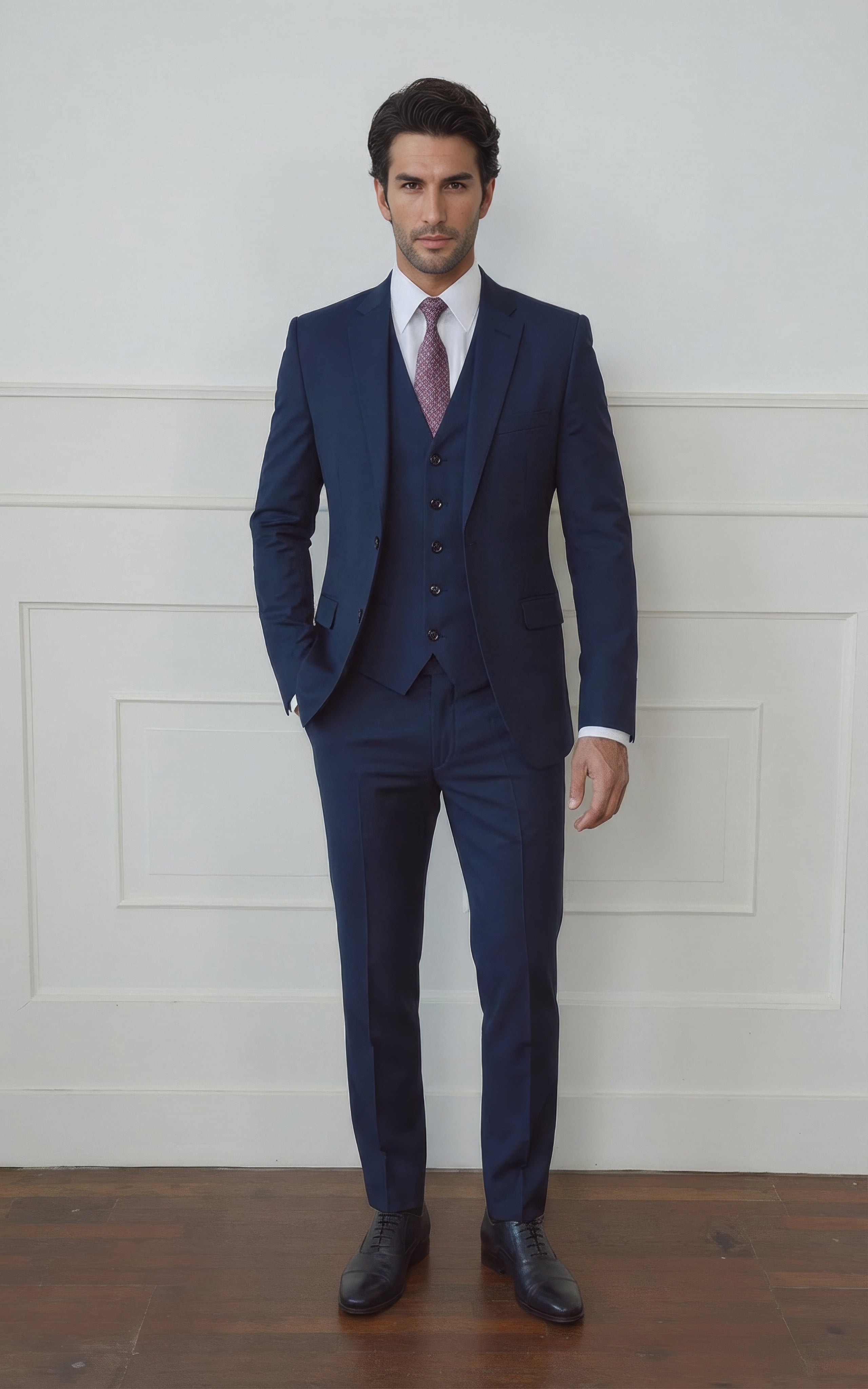 Dark Navy Blue Solid Suit