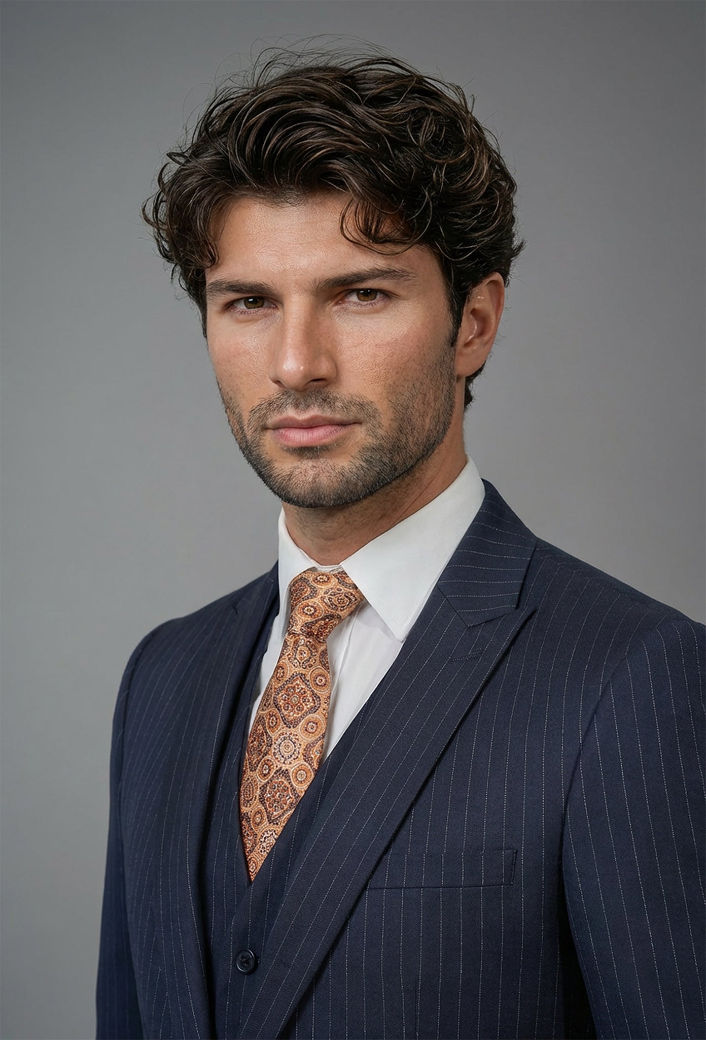 Navy Blue Pinstripe Suit