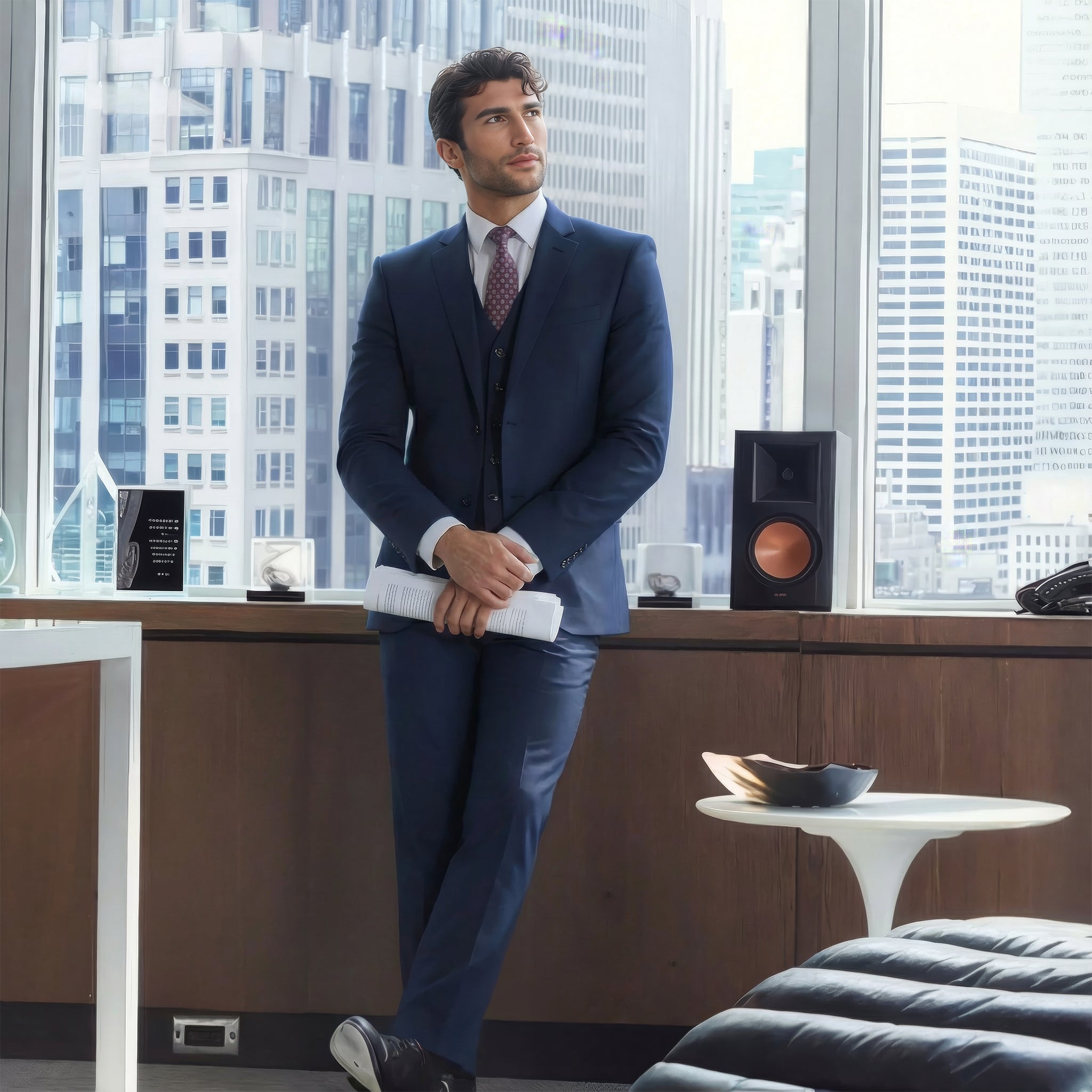 Dark Navy Blue Solid Suit